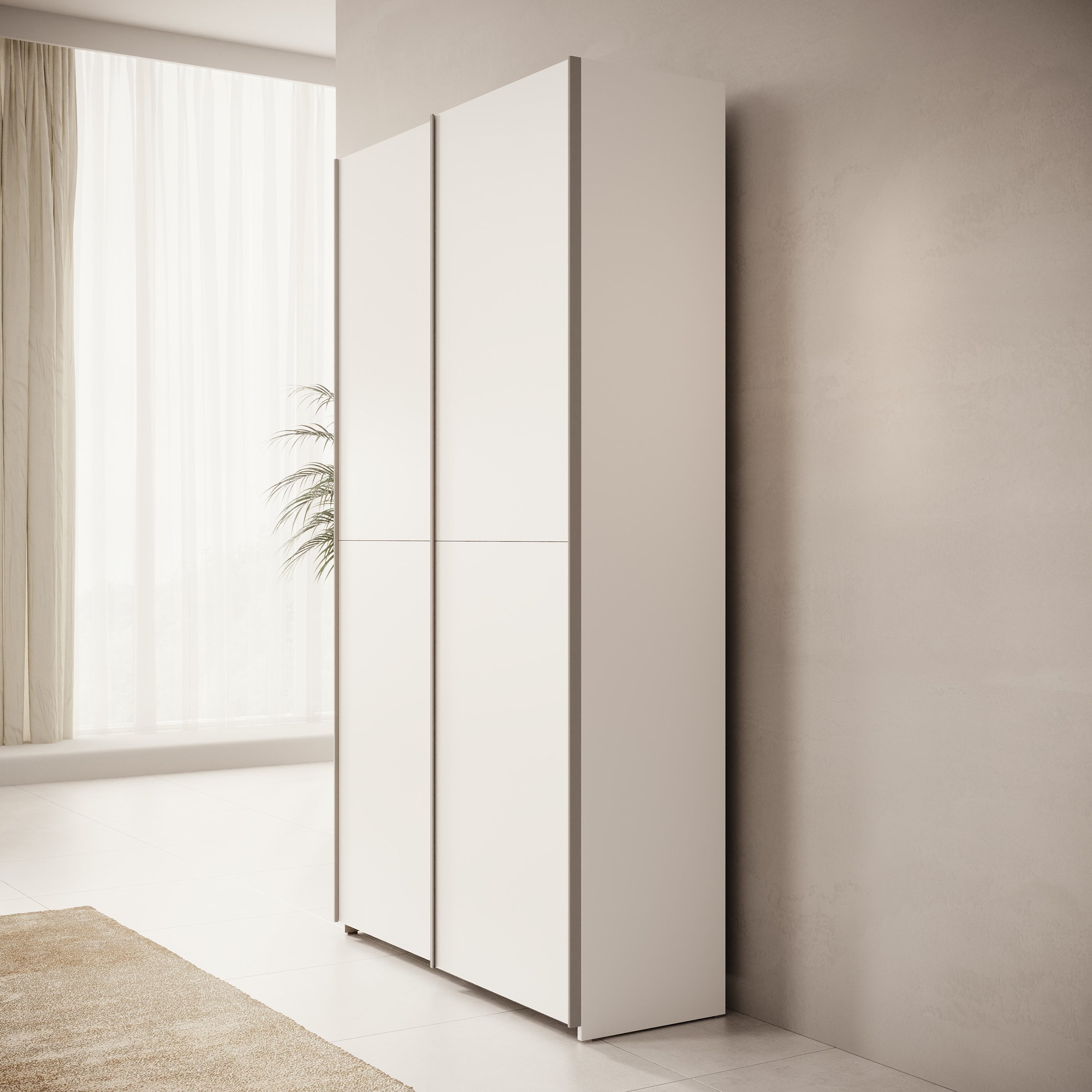 Helvar - Kledingkast met schuifdeuren - Wit - 120x39x211 cm