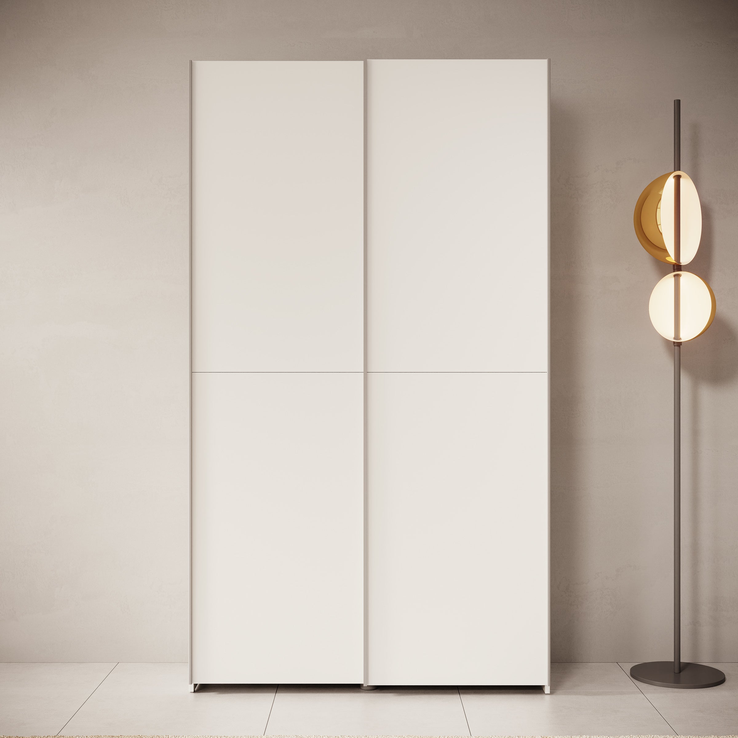 Helvar - Kledingkast met schuifdeuren - Wit - 120x39x211 cm