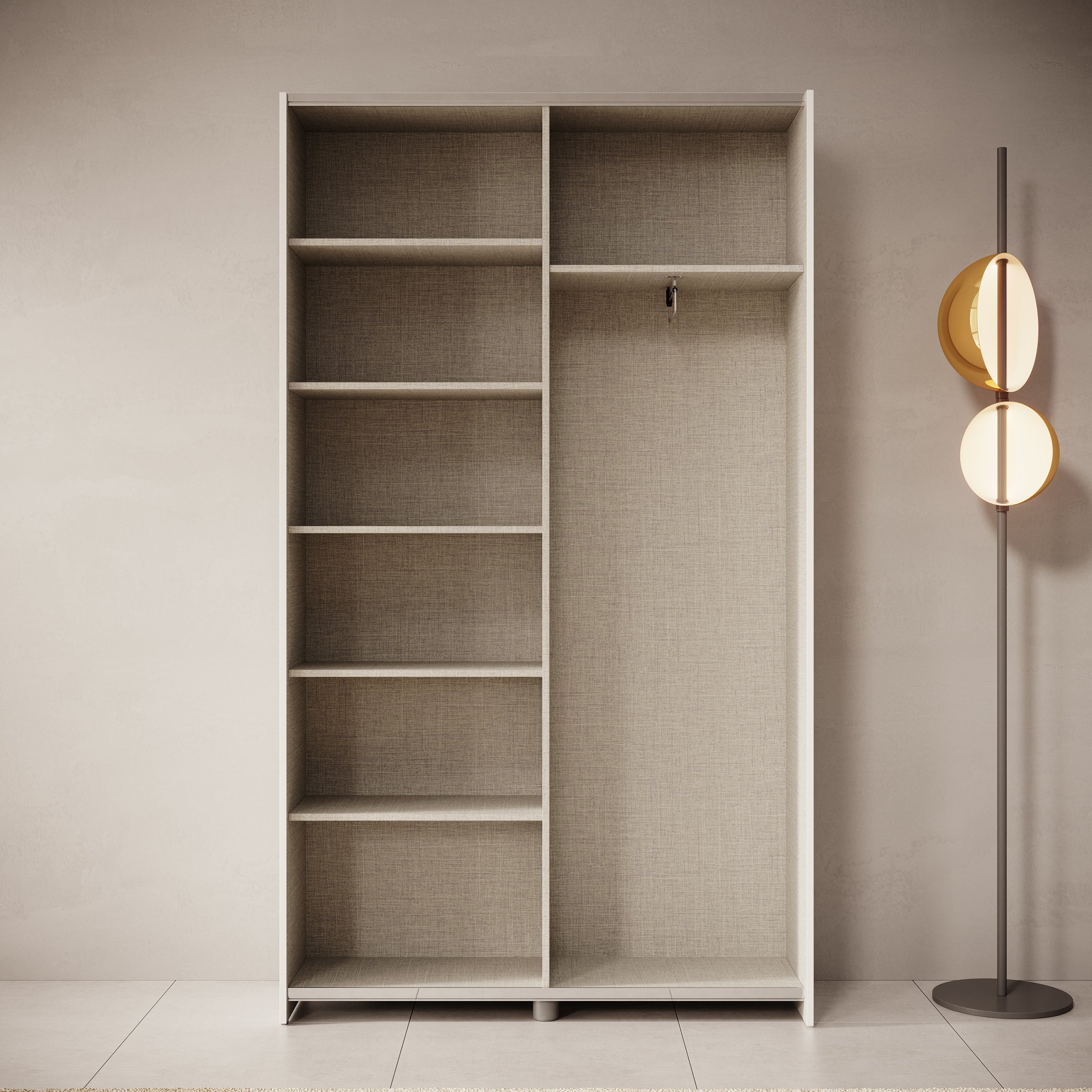 Helvar - Kledingkast met schuifdeuren - Wit - 120x39x211 cm