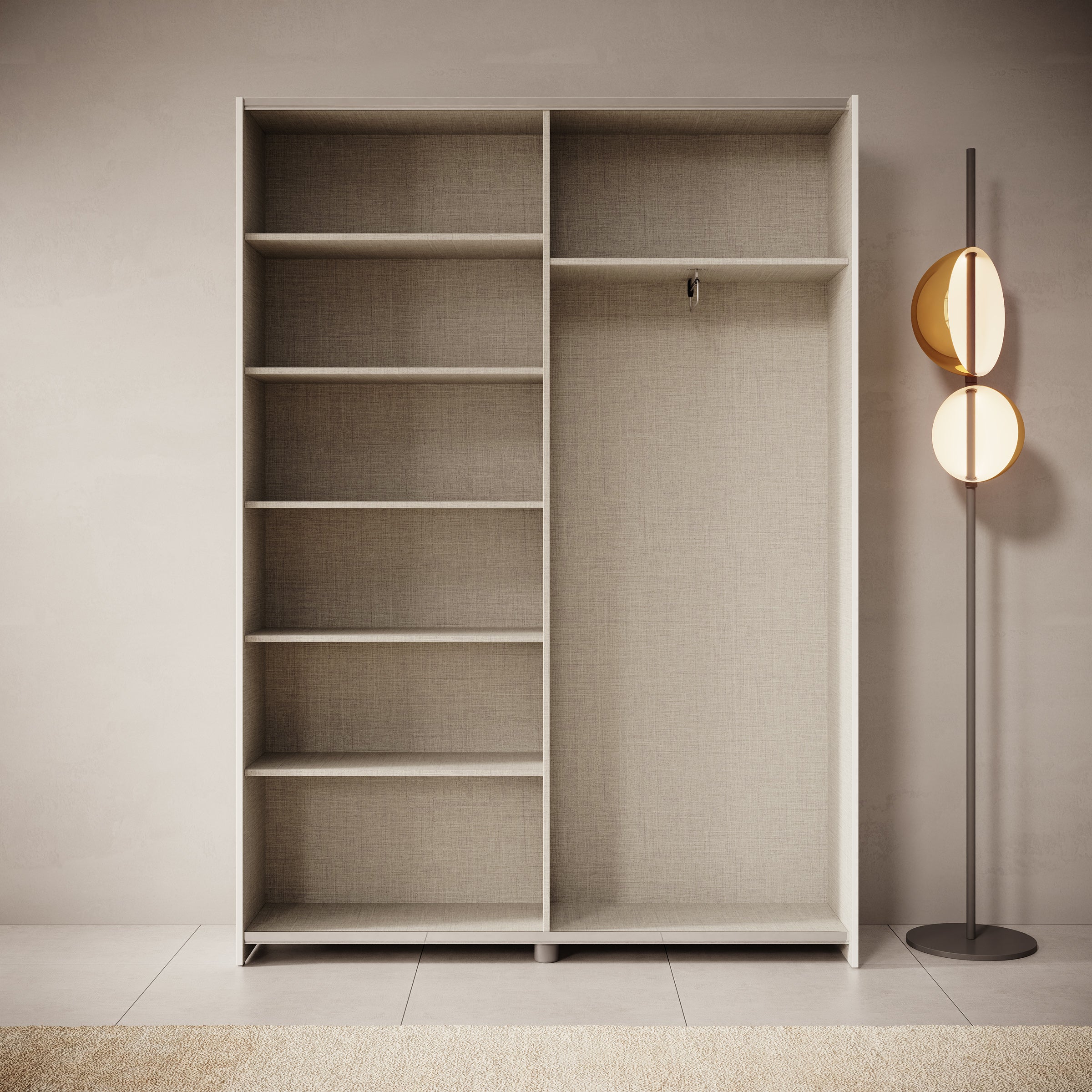 Helvar - Kledingkast met schuifdeuren - Wit - 150x39x211 cm