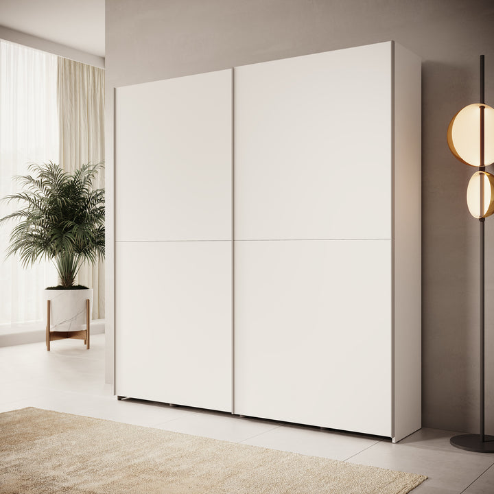 Helvar - Kledingkast met schuifdeuren - Wit - 200x39x211 cm