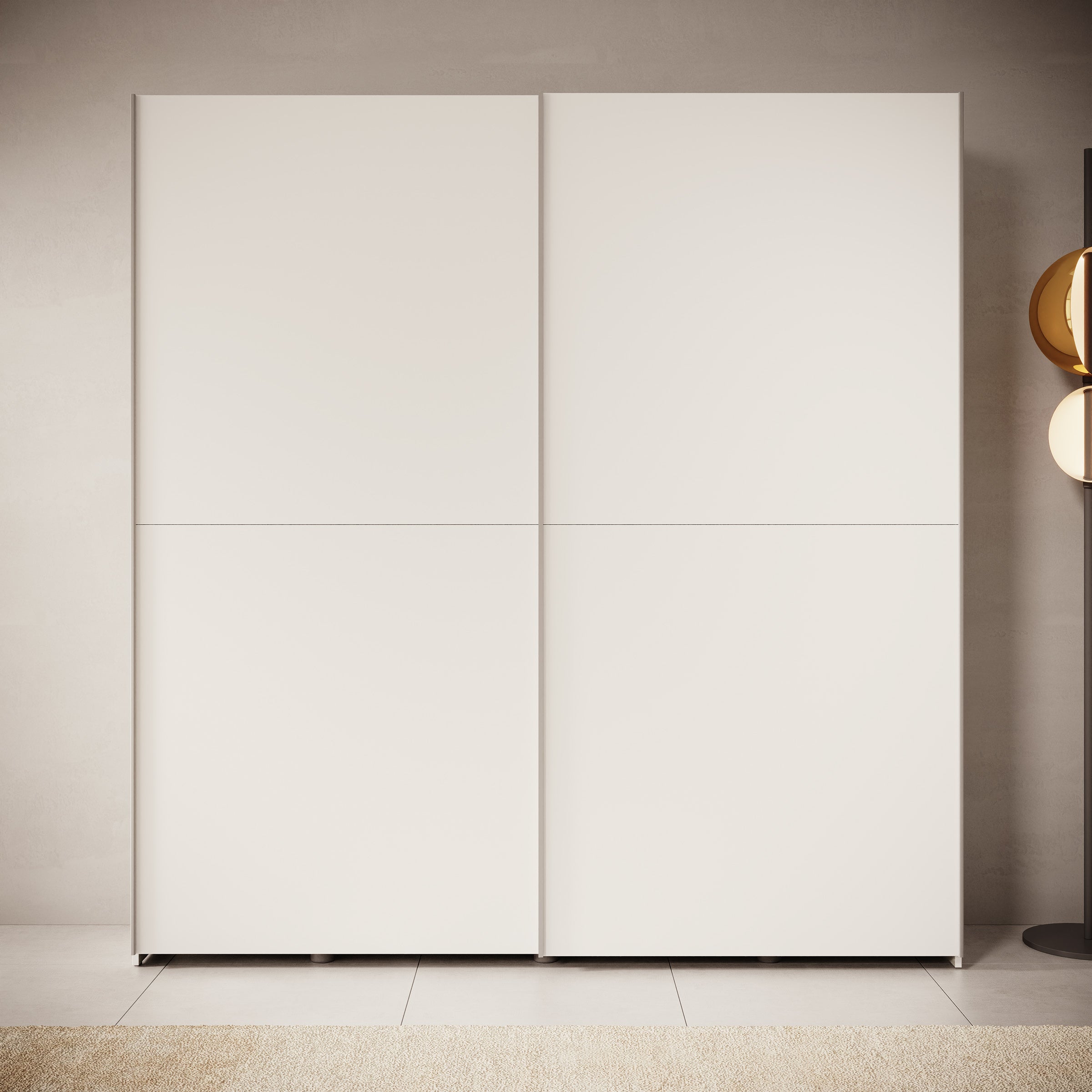 Helvar - Kledingkast met schuifdeuren - Wit - 200x39x211 cm
