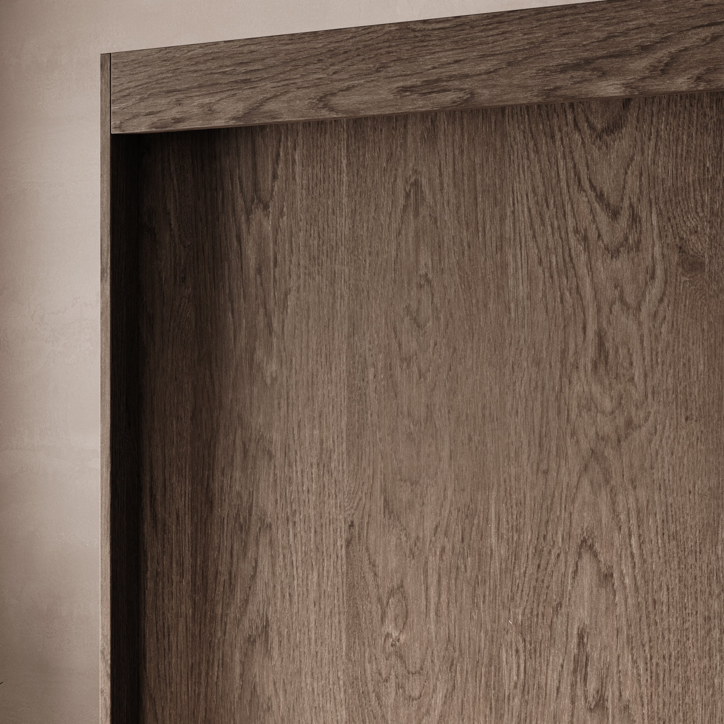 Henry - Kledingkast met schuifdeuren - Donker eikenpatroon - 140x65x216 cm