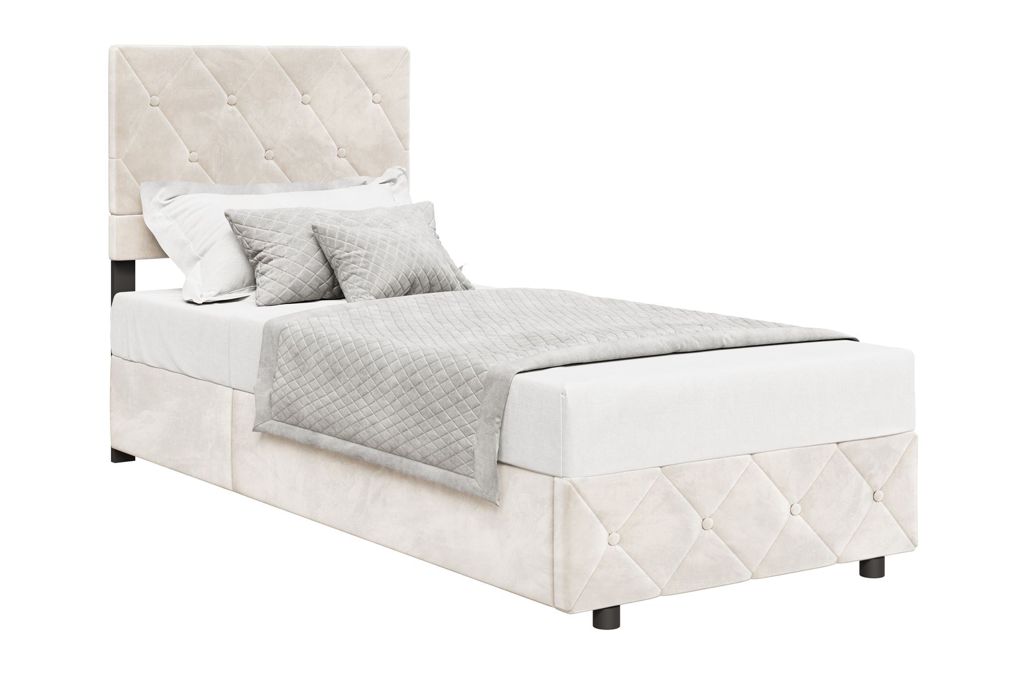 Hernandez - Eenpersoonsbed met opbergruimte - Beige - 90x200 cm