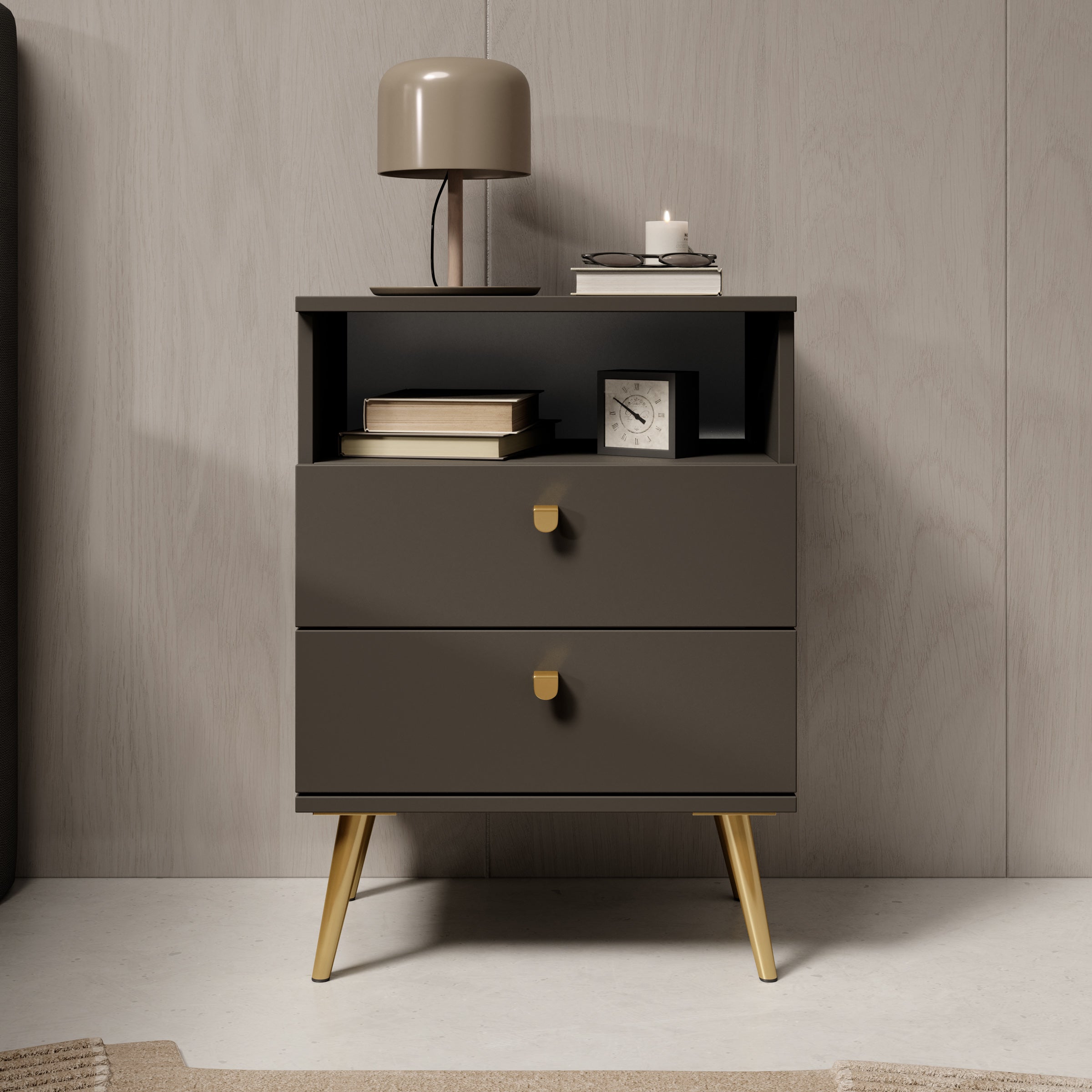 Hidde - Nachtkastje - Bruin - 50x36x69 cm