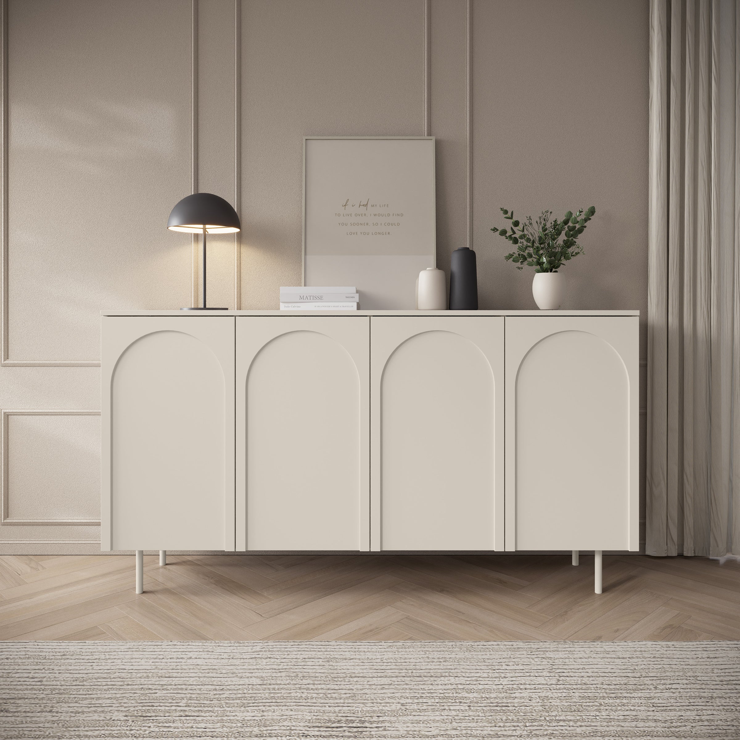 Hilo - Dressoir - Beige - 161x42x88 cm
