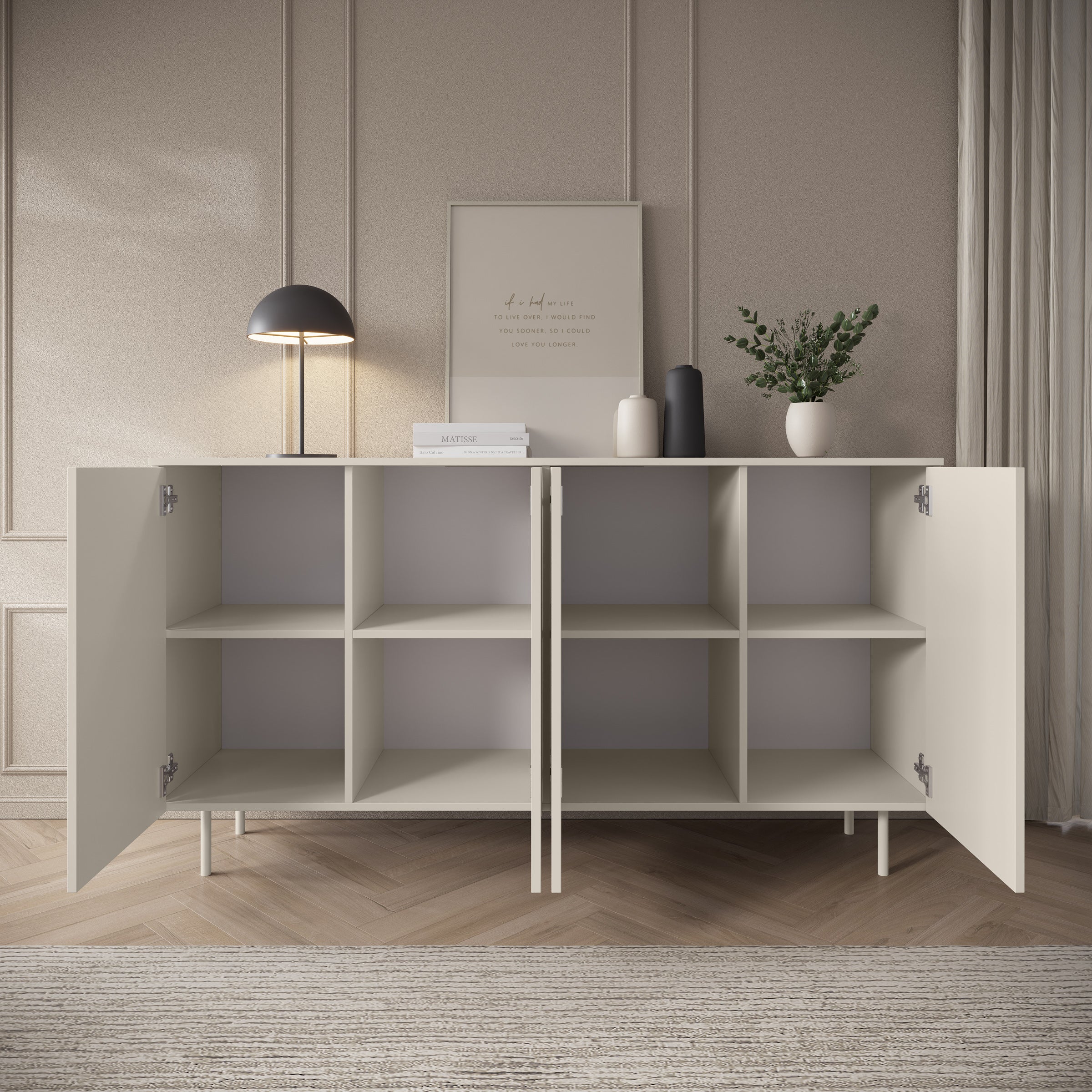 Hilo - Dressoir - Beige - 161x42x88 cm