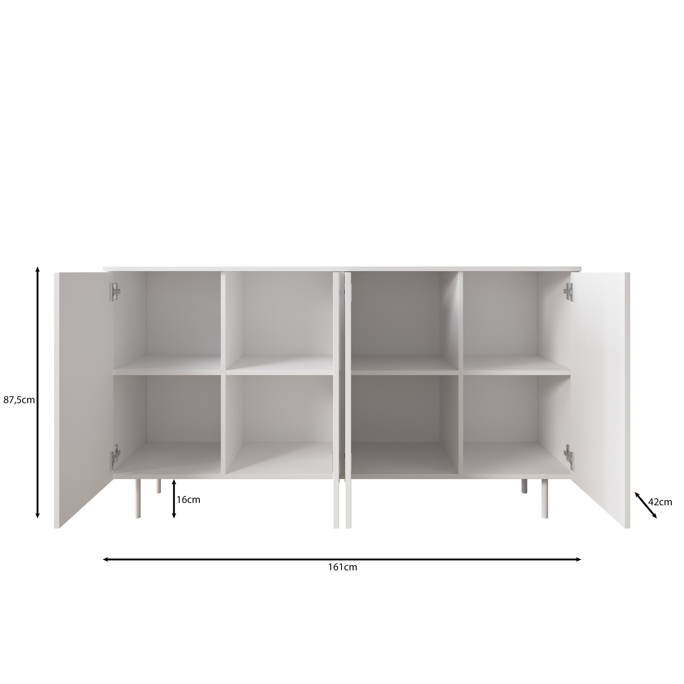 Hilo - Dressoir - Wit - 161x42x88 cm