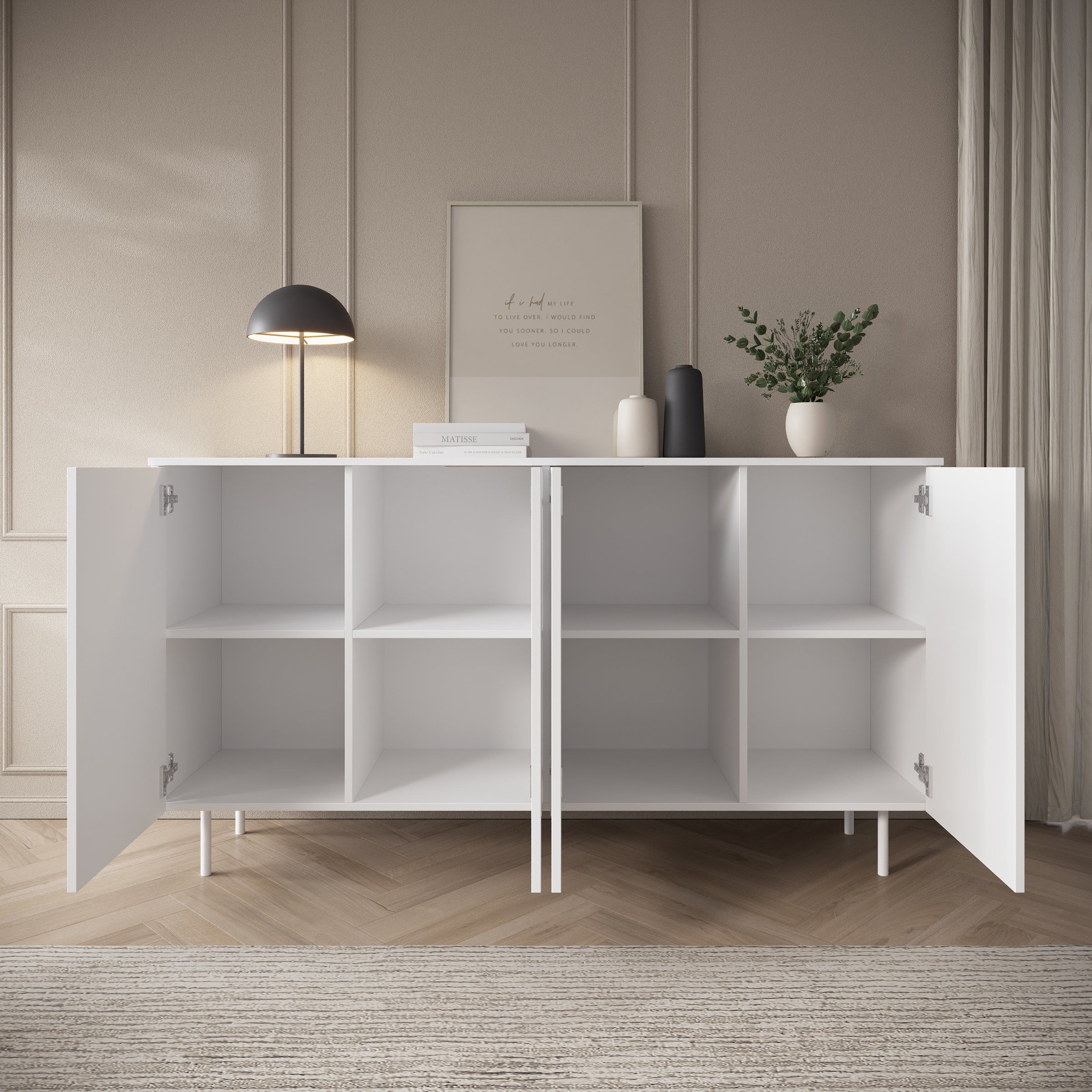 Hilo - Dressoir - Wit - 161x42x88 cm