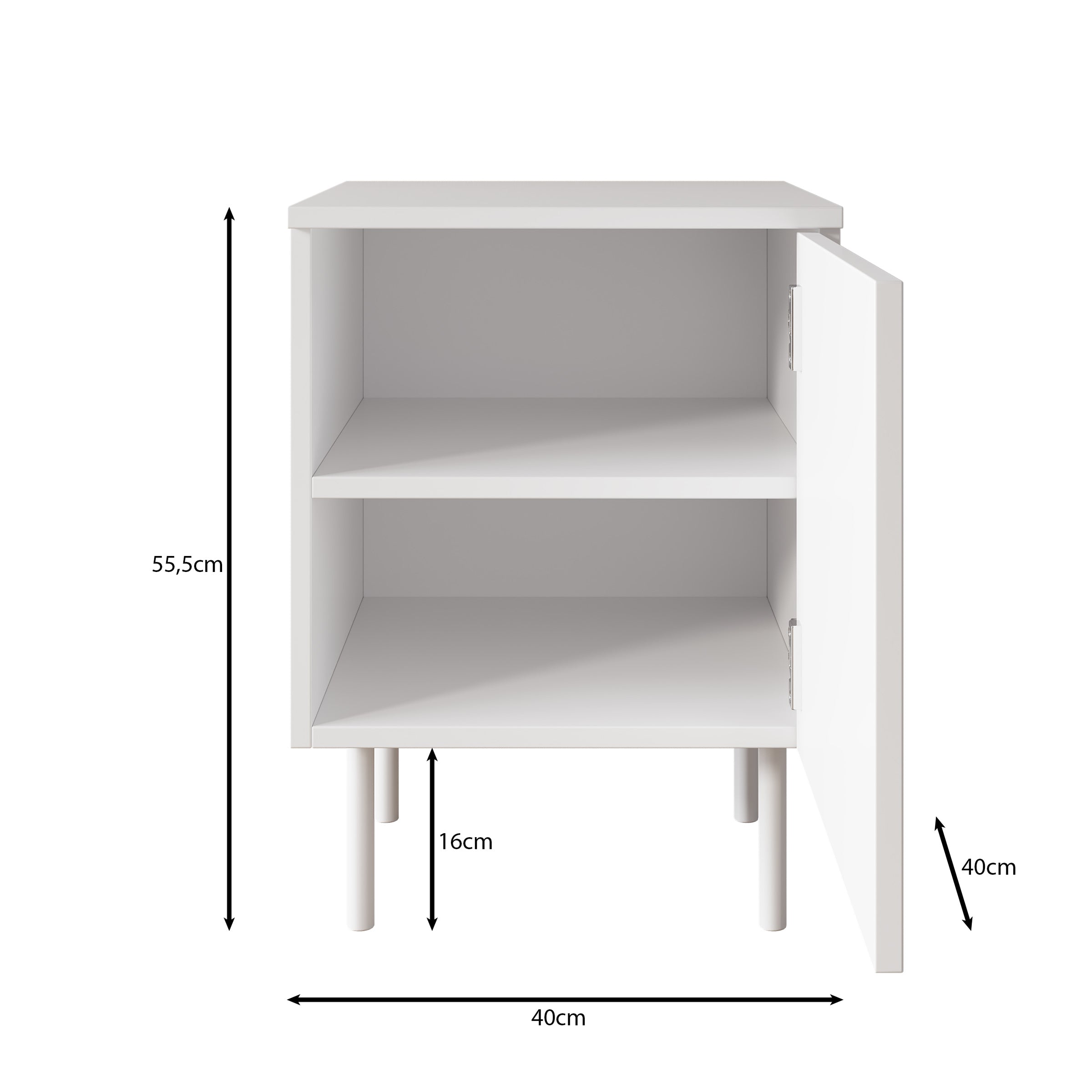 Hilo - Nachtkastje - Wit - 40x40x56 cm