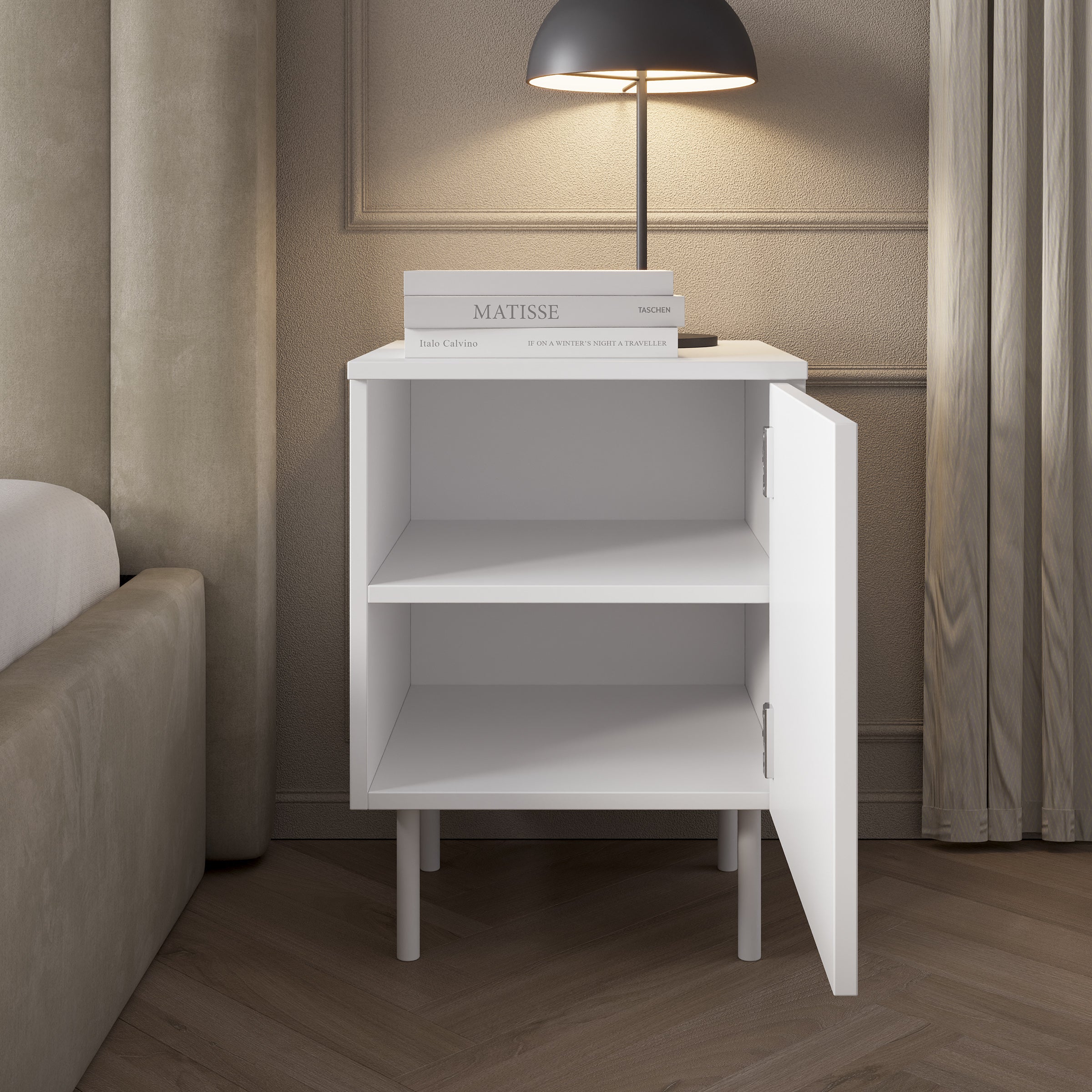 Hilo - Nachtkastje - Wit - 40x40x56 cm