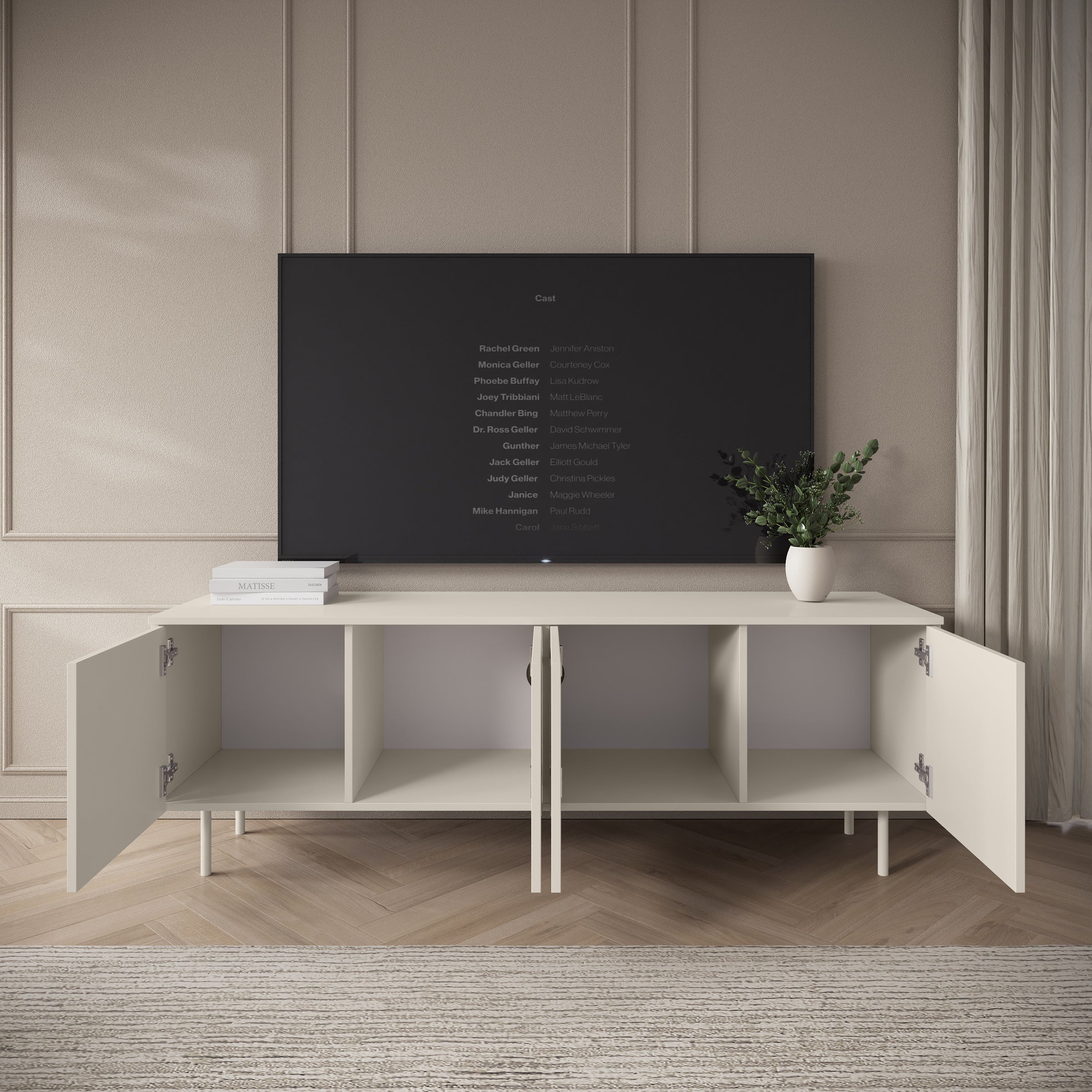 Hilo - TV-Meubel - Beige - 161x56x40 cm