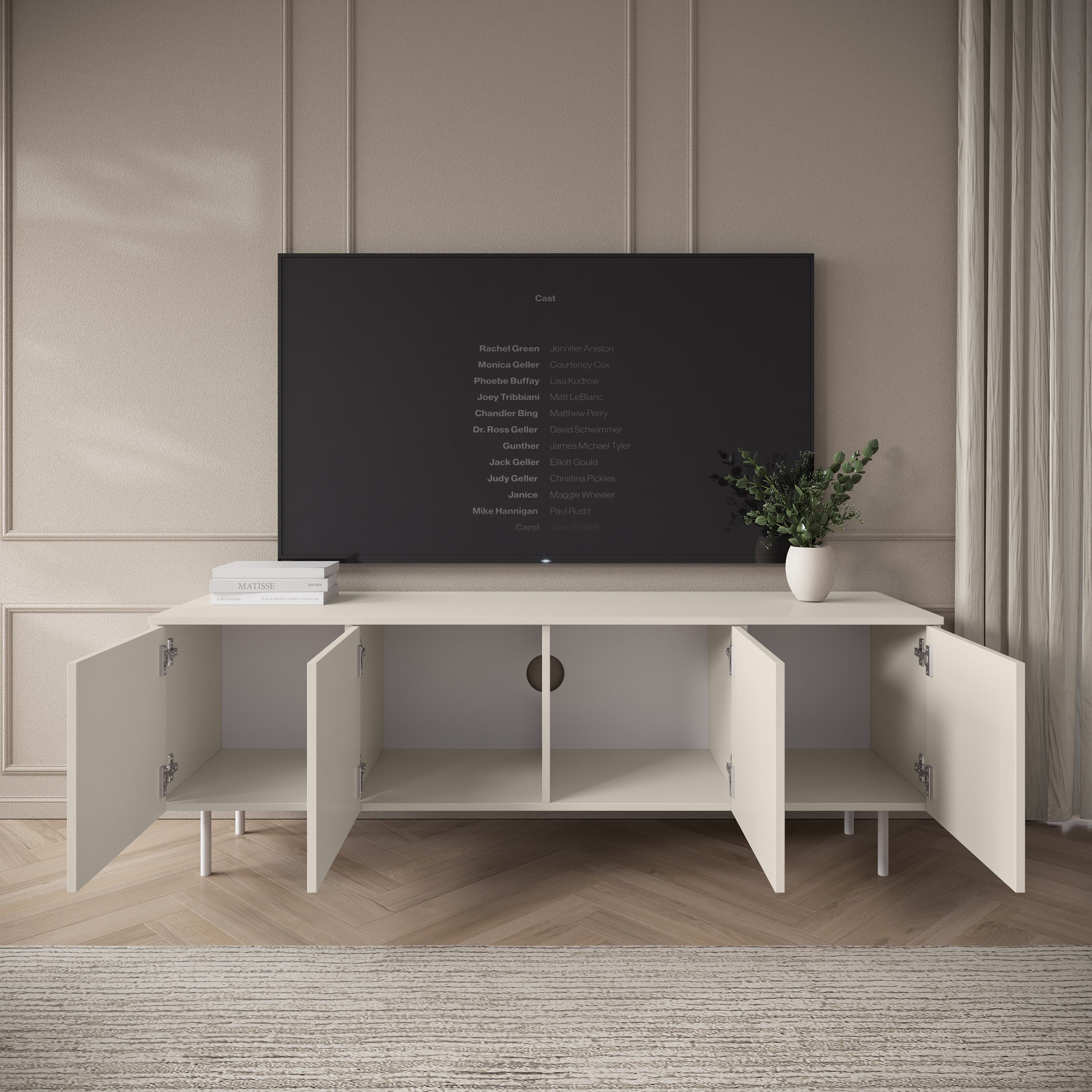 Hilo - TV-Meubel - Beige - 161x56x40 cm