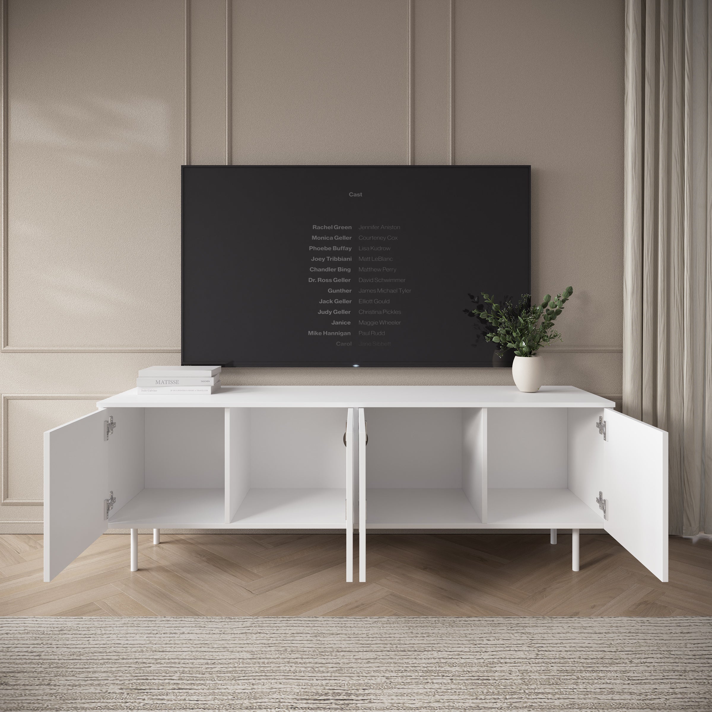 Hilo - TV-Meubel - Wit - 161x56x40 cm