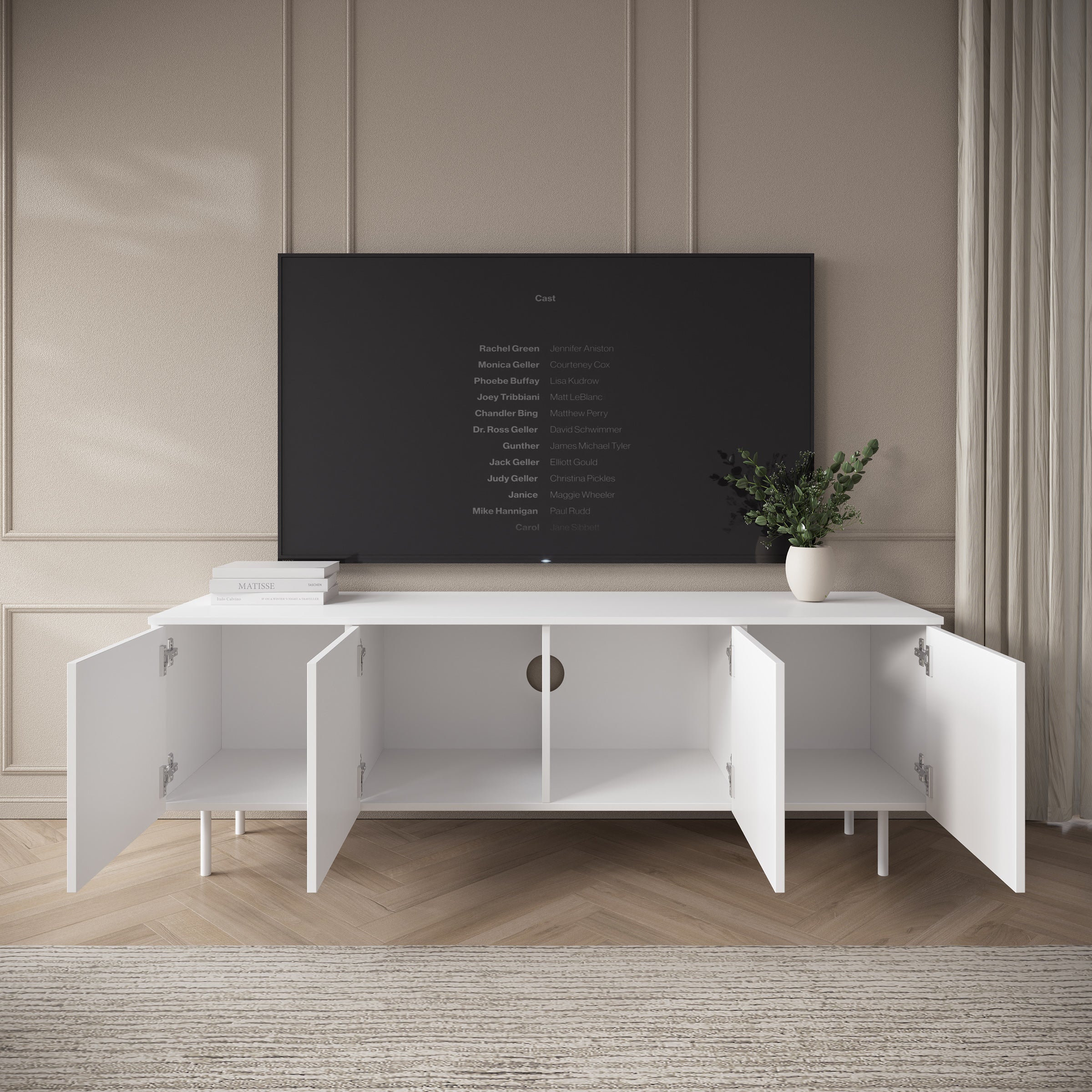 Hilo - TV-Meubel - Wit - 161x56x40 cm