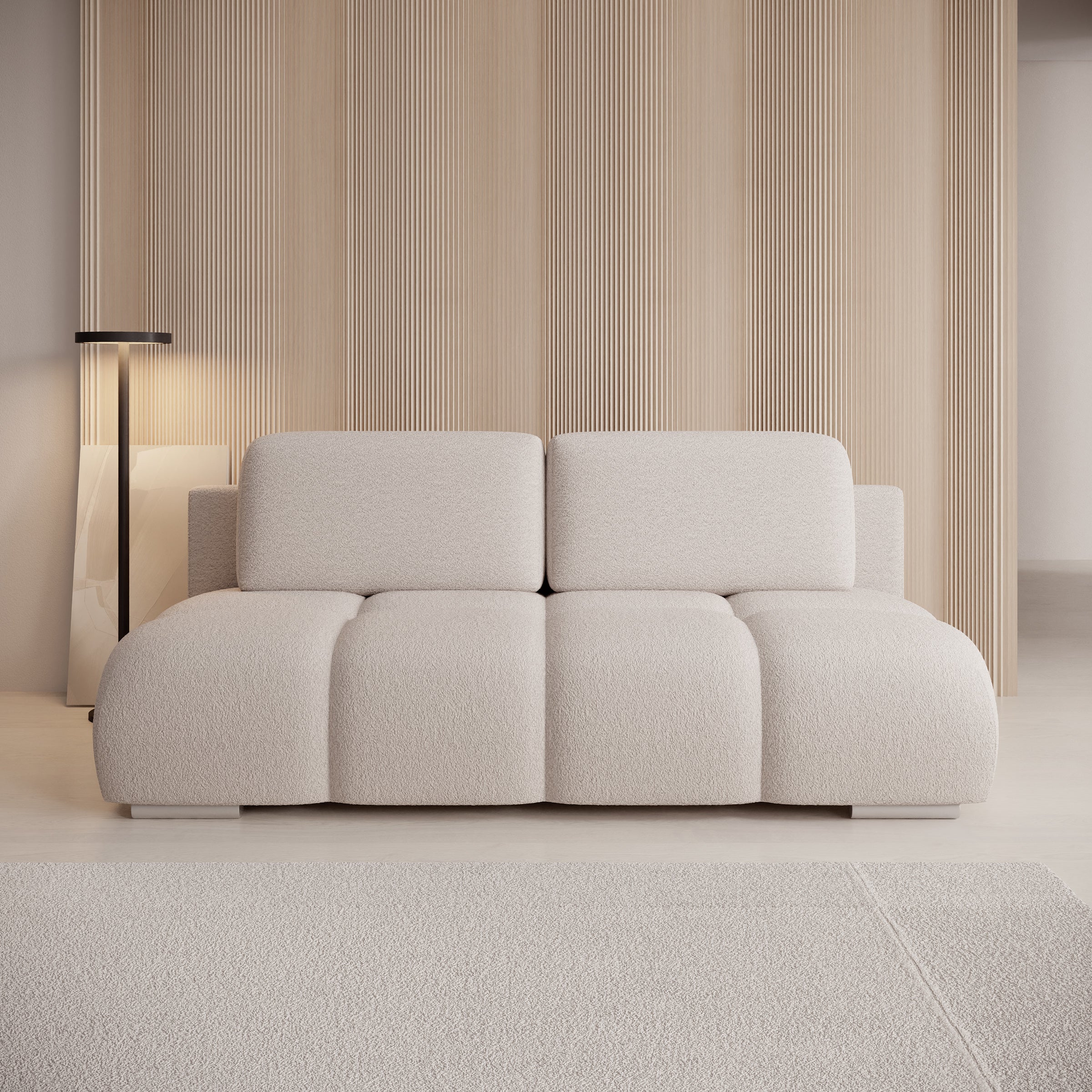 Hindrance - Slaapbank - Teddystof beige - 195x90x89 cm