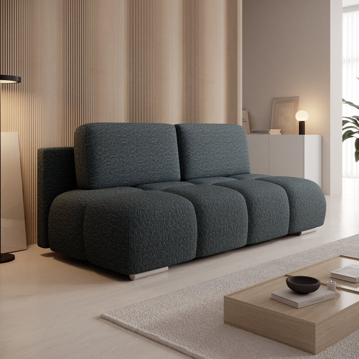 Hindrance - Slaapbank - Teddystof zwart - 195x90x89 cm