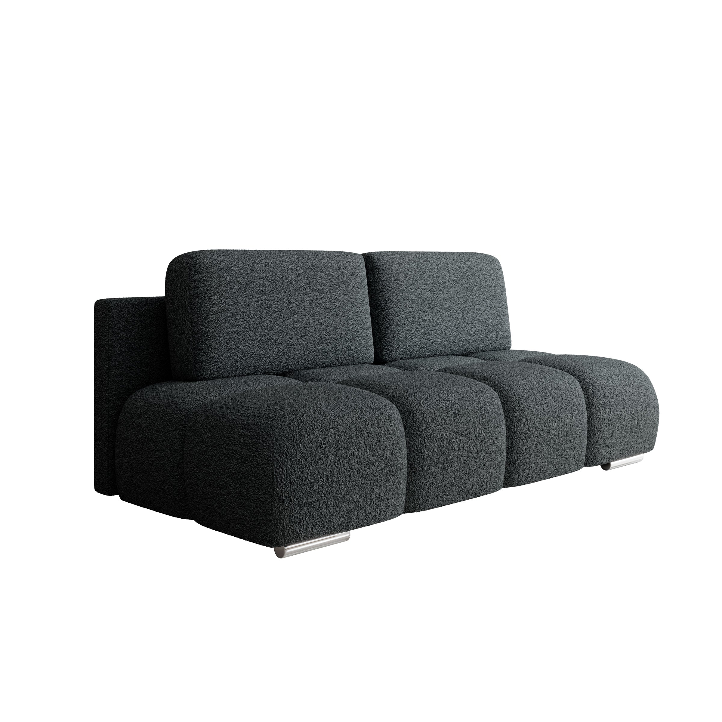 Hindrance - Slaapbank - Teddystof zwart - 195x90x89 cm