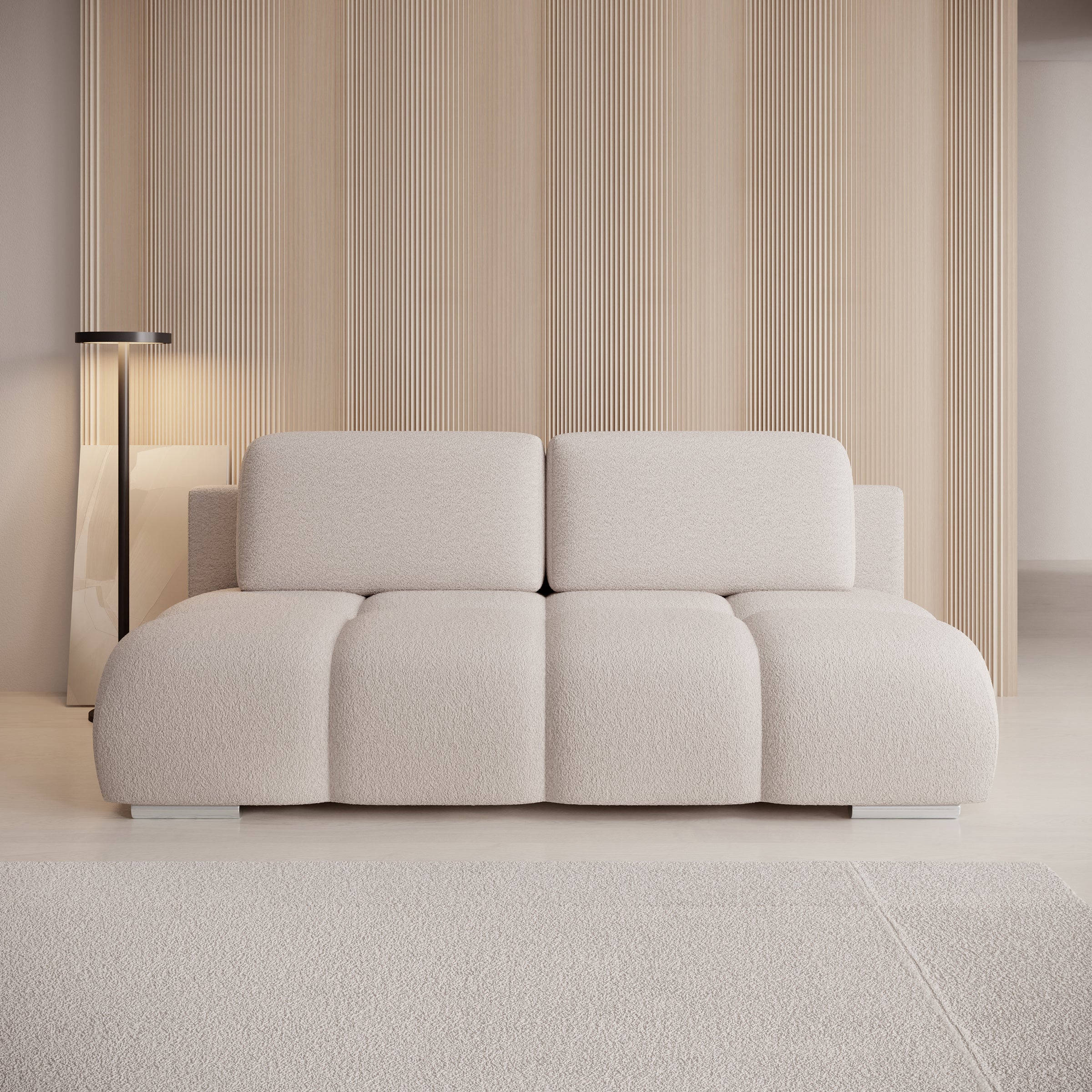 Hindrance - Slaapbank - Teddystof beige - 195x90x89 cm
