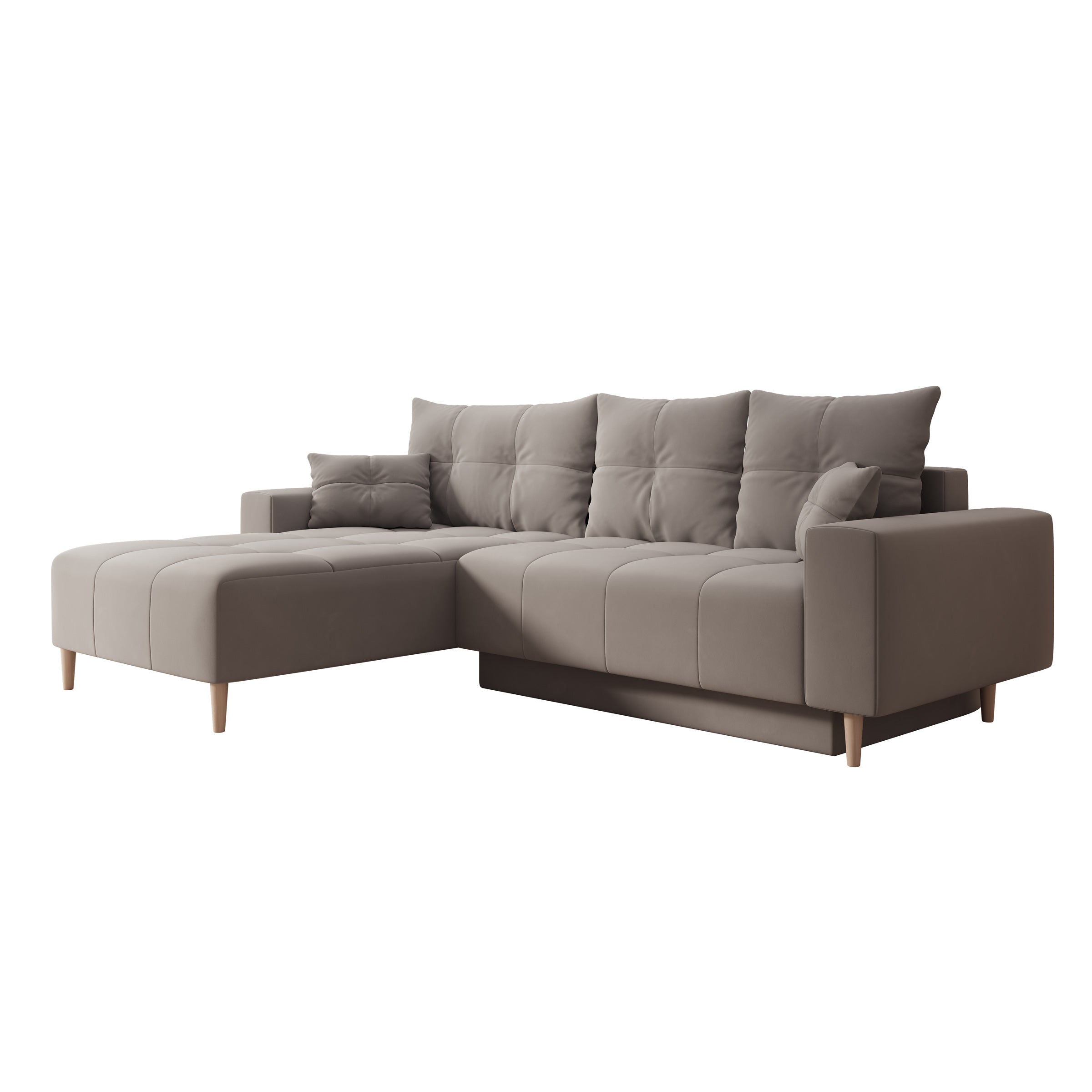 Saratoga - Hoekbank 3-zits met chaise longue - Velvet grijs - Links