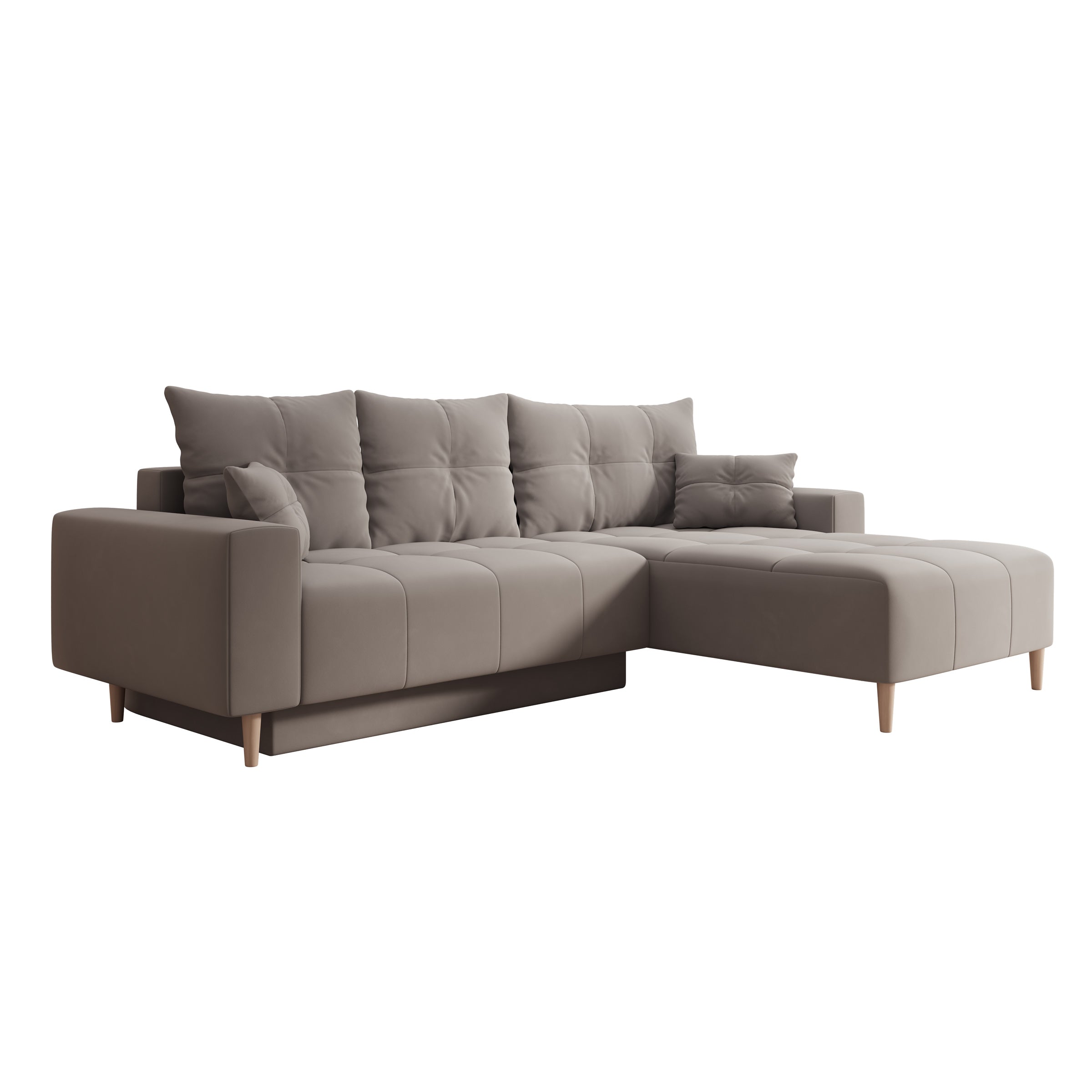 Saratoga - Hoekbank 3-zits met chaise longue - Velvet grijs - Rechts