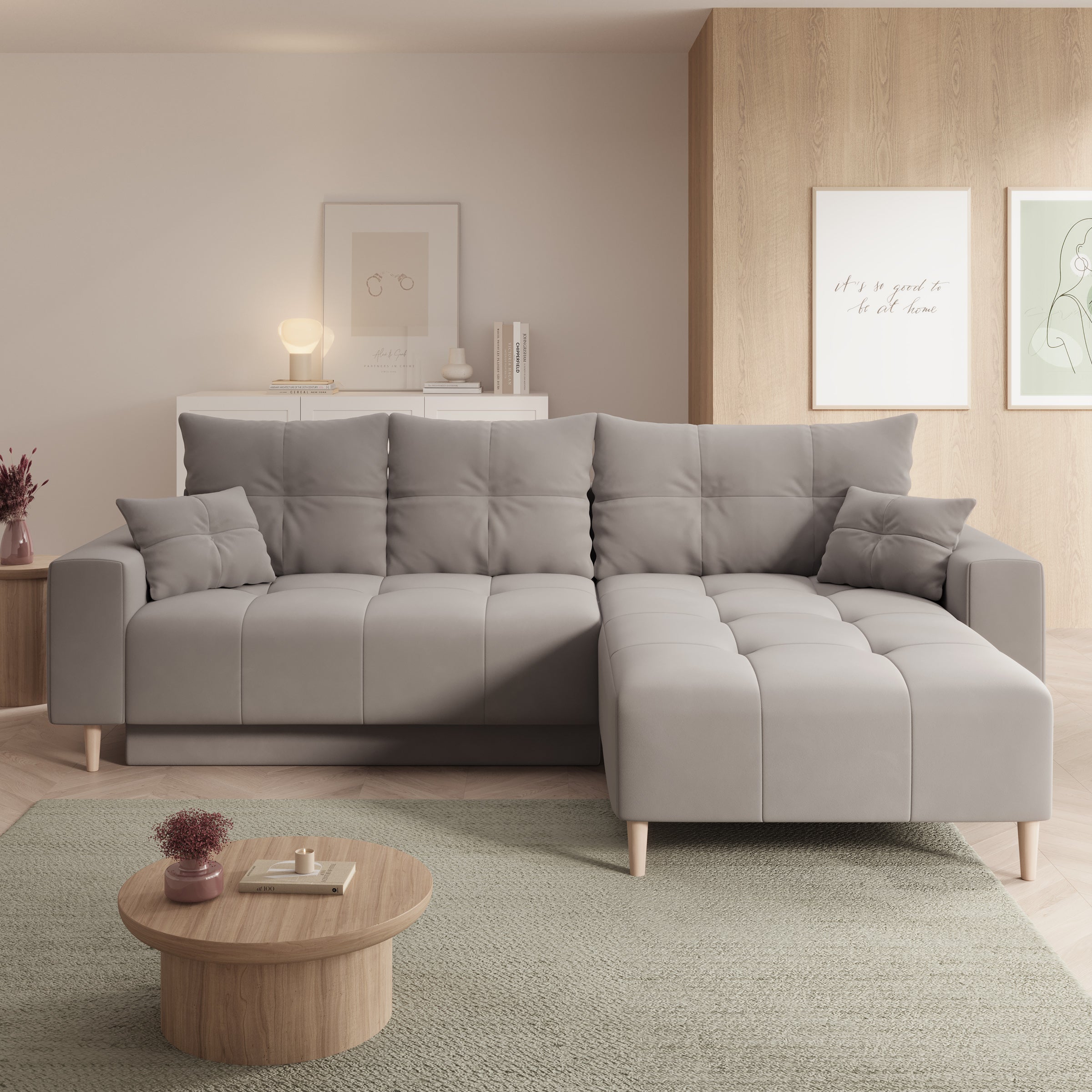 Saratoga - Hoekbank 3-zits met chaise longue - Velvet grijs - Rechts