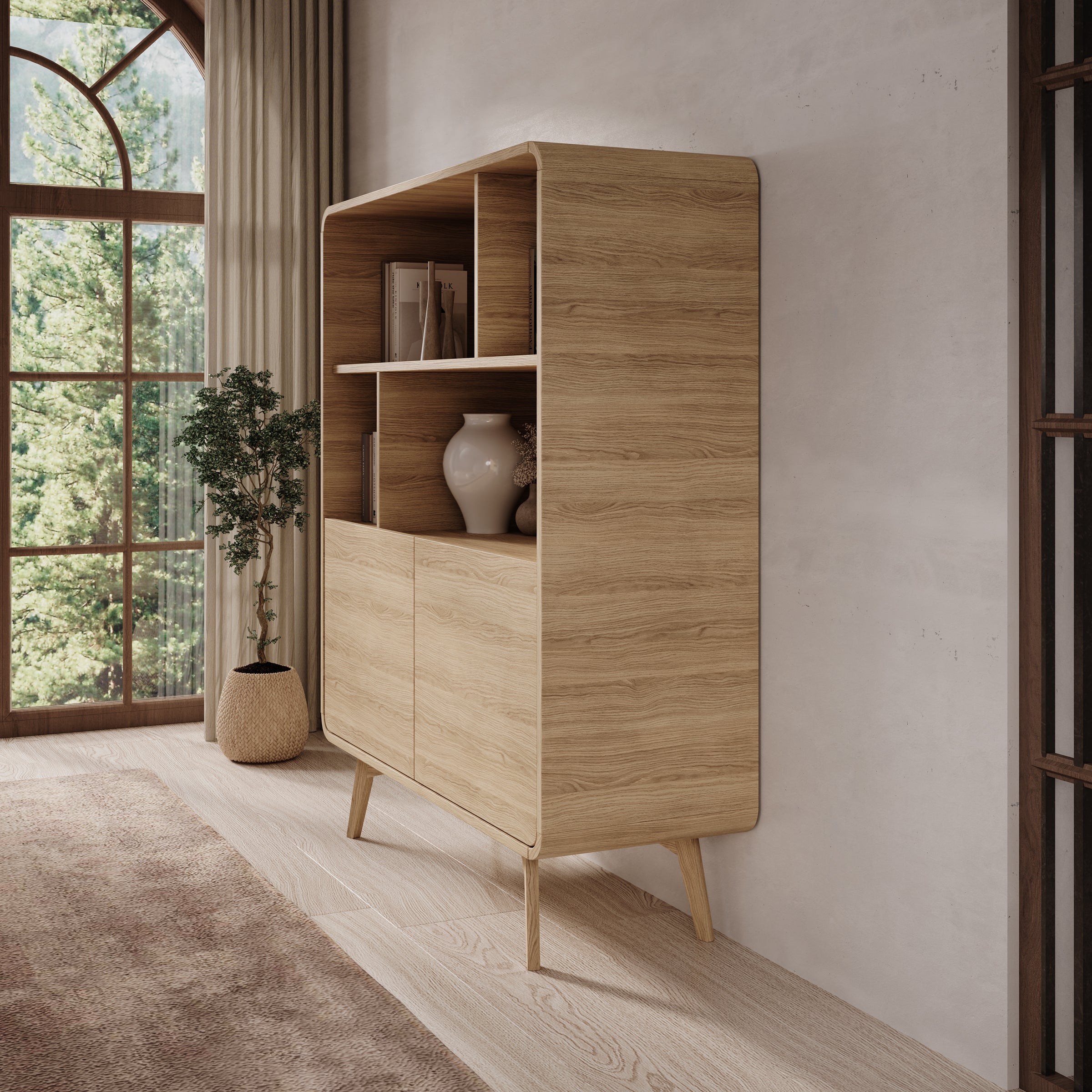 Hoshii - Boekenkast - Eikenpatroon - 108x39x130 cm