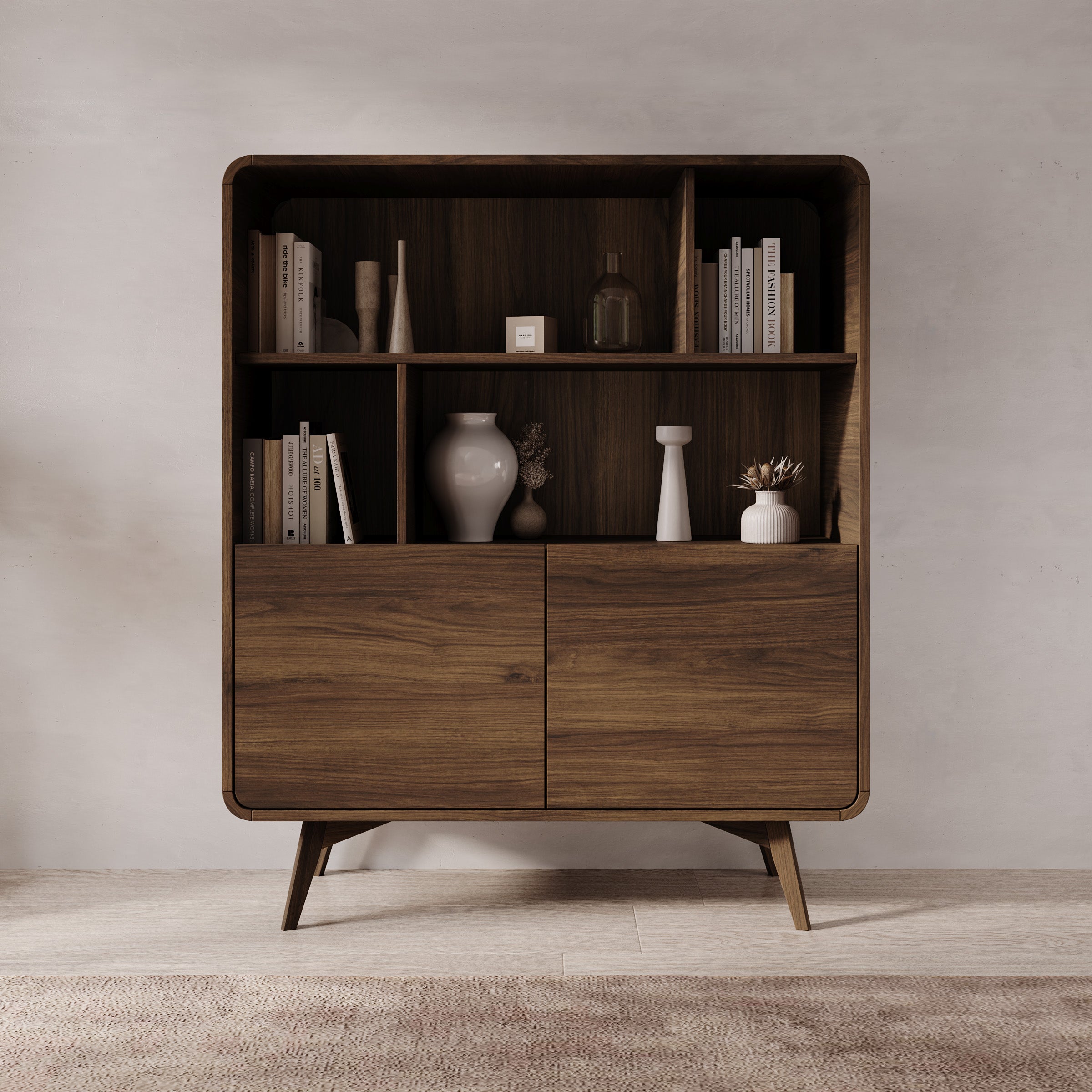 Hoshii - Boekenkast - Walnootpatroon - 108x39x130 cm