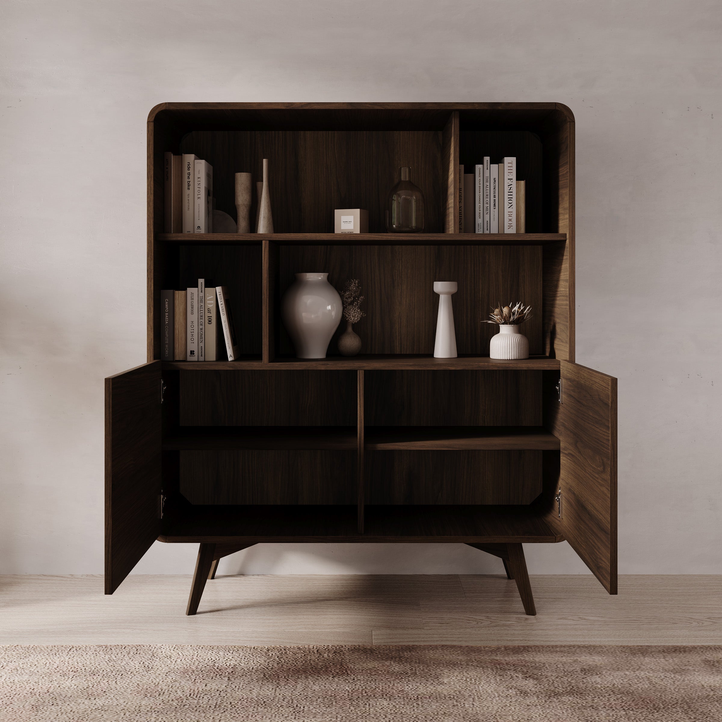 Hoshii - Boekenkast - Walnootpatroon - 108x39x130 cm