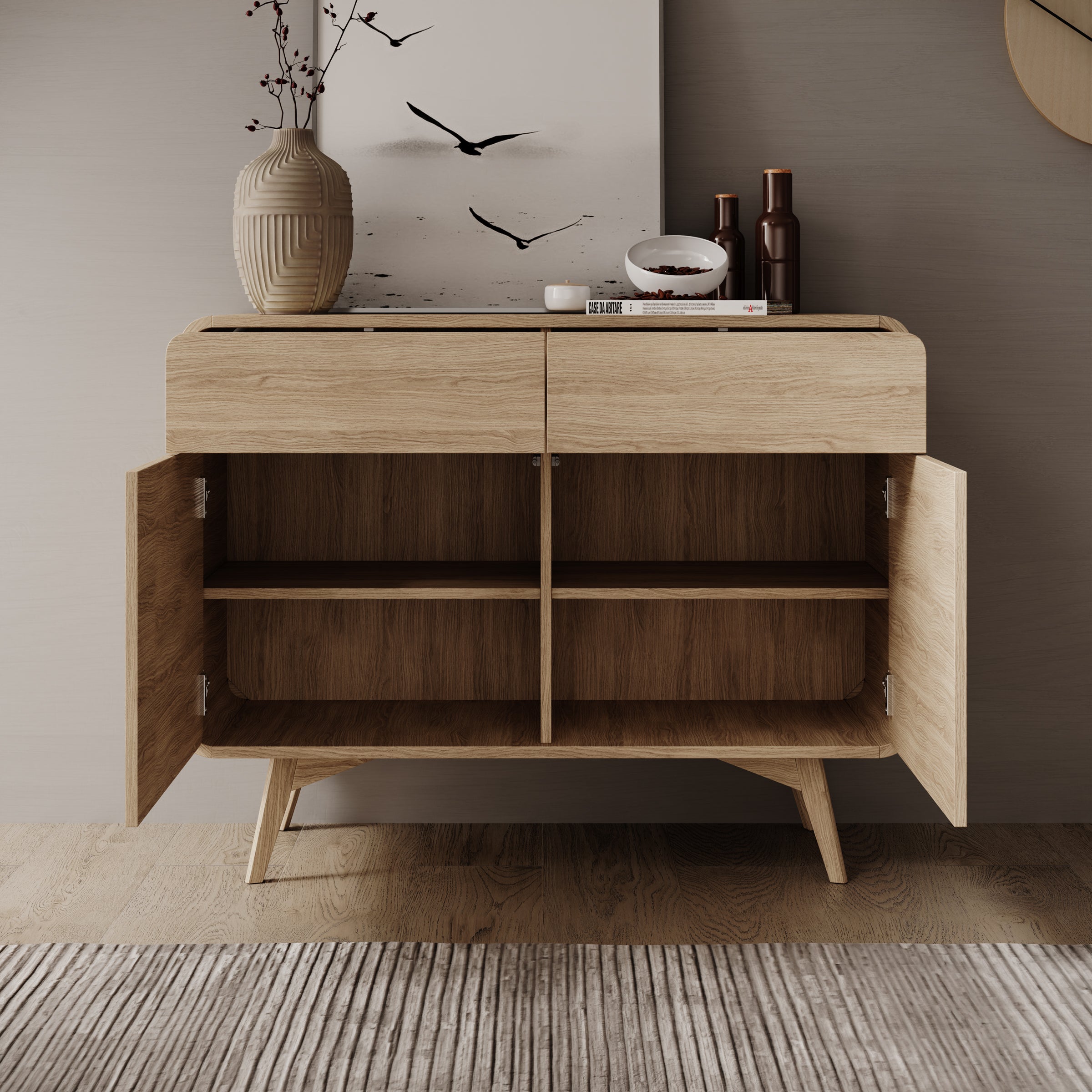 Hoshii - Dressoir - Eikenpatroon - 108x39x84 cm