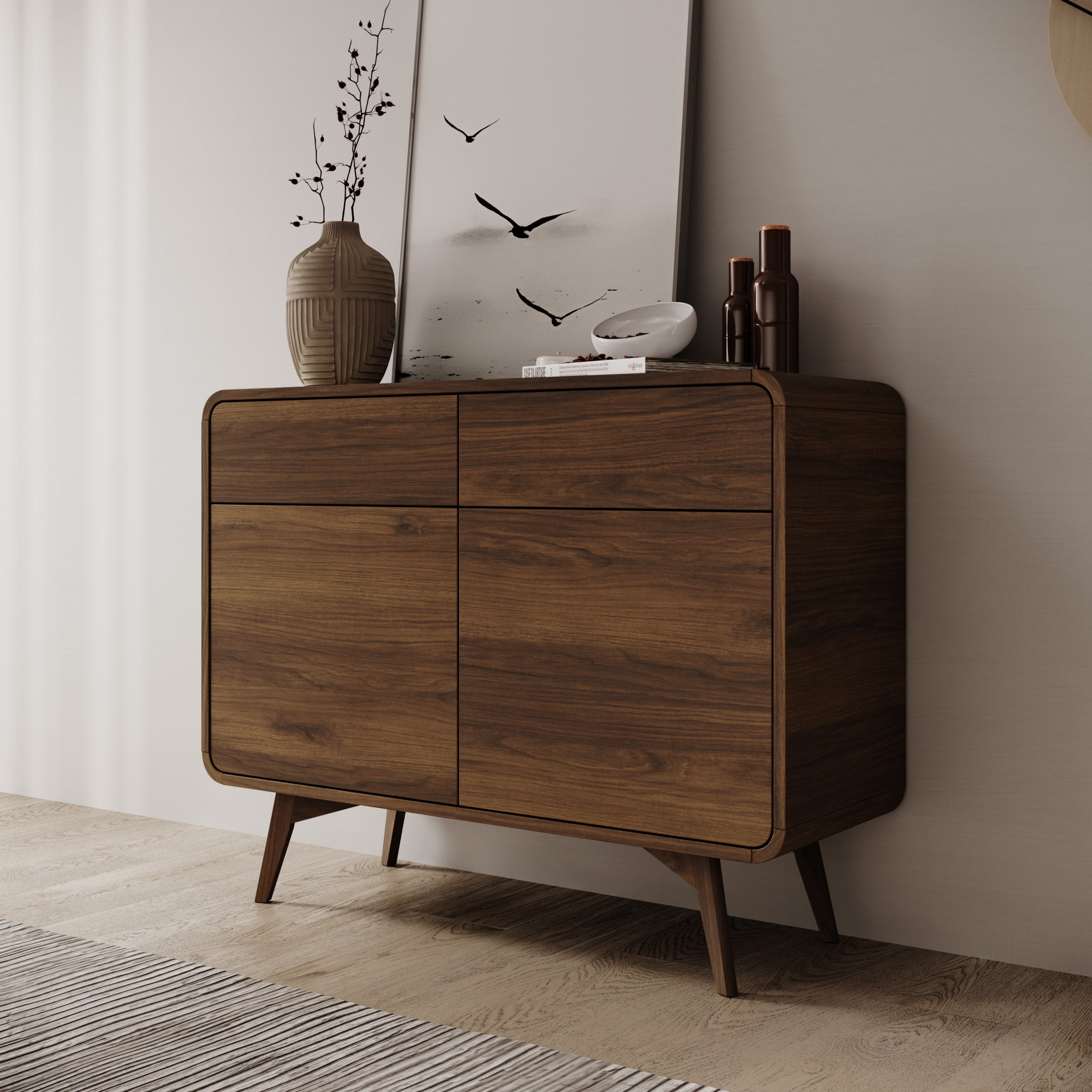 Hoshii - Dressoir - Walnootpatroon - 108x39x84 cm