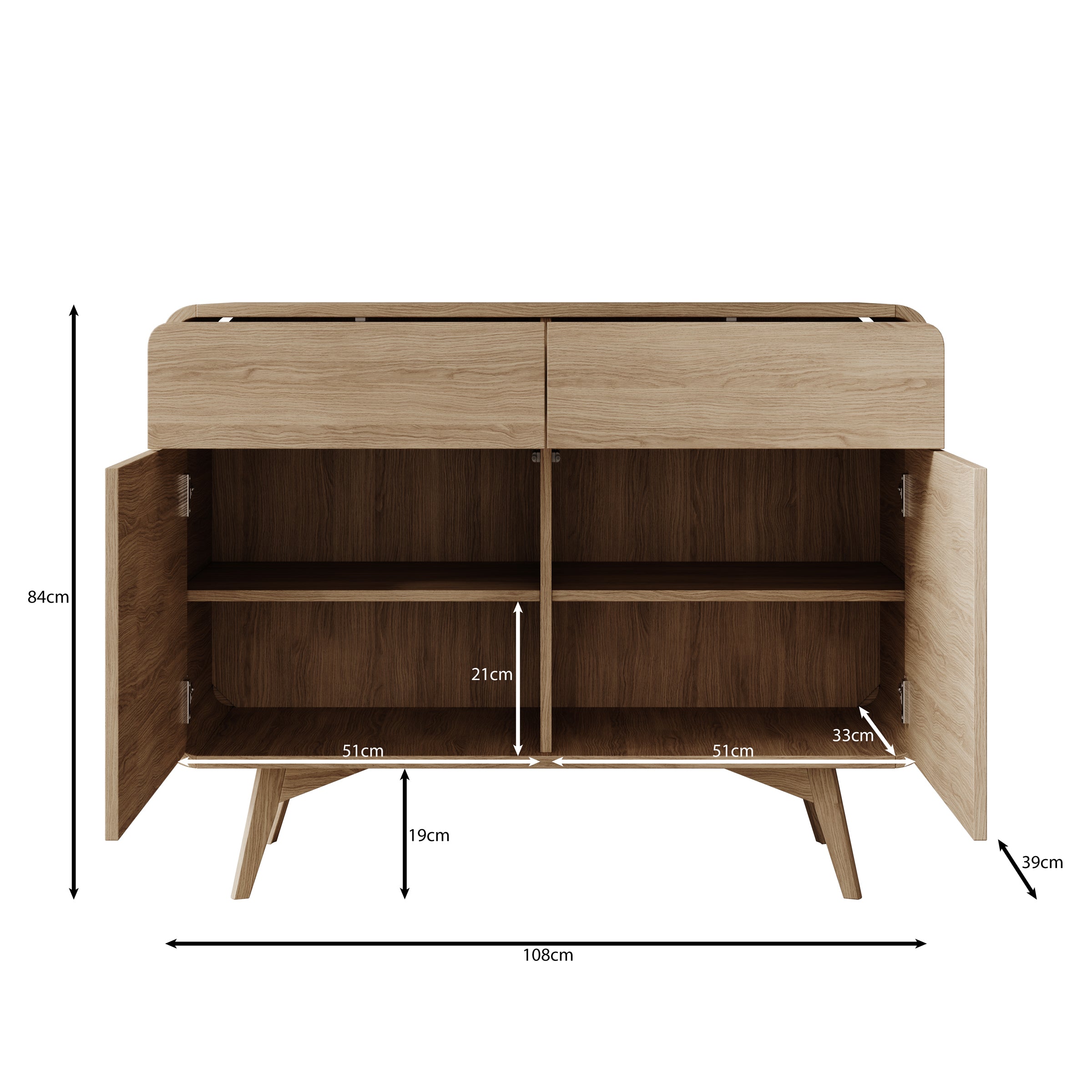 Hoshii - Dressoir - Walnootpatroon - 108x39x84 cm
