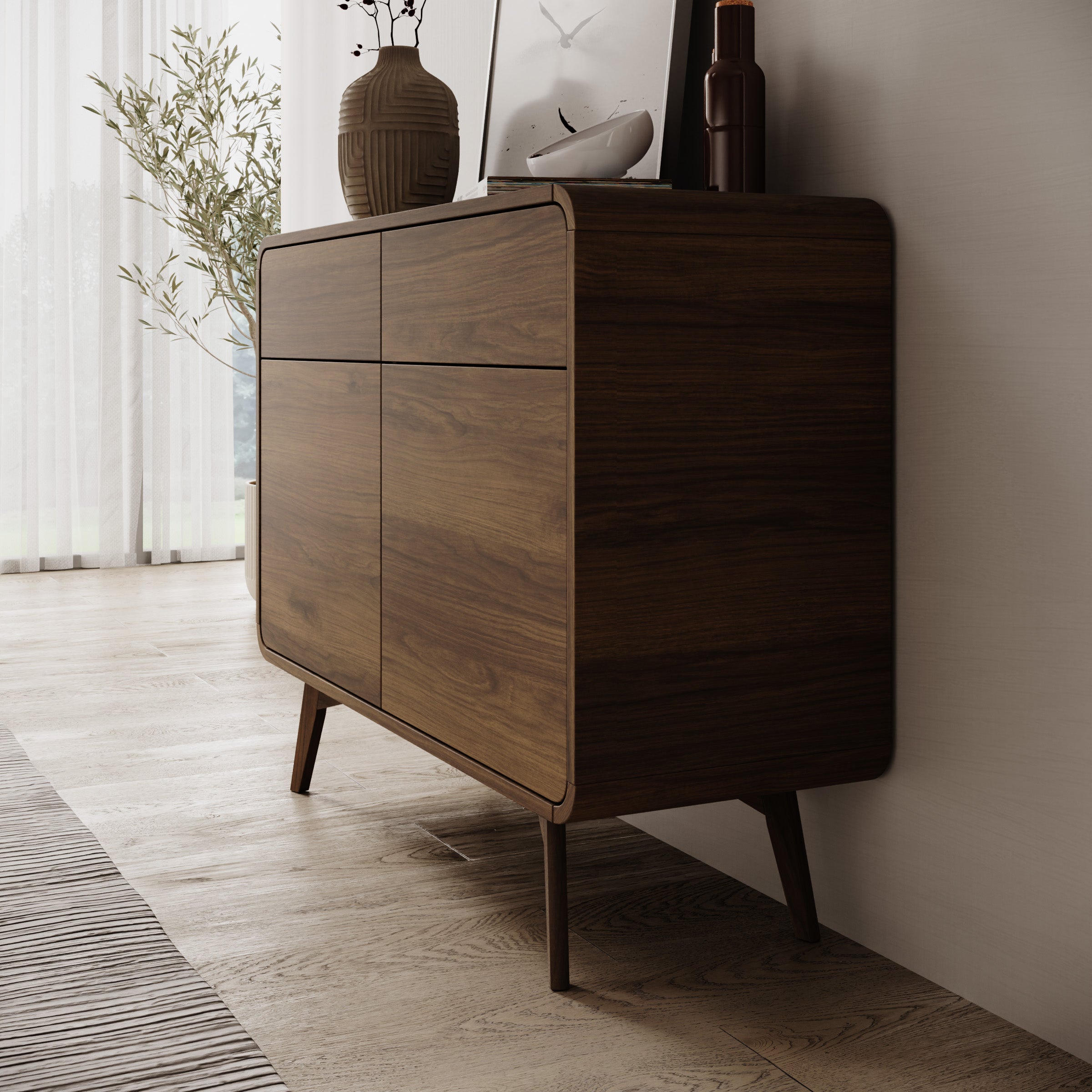 Hoshii - Dressoir - Walnootpatroon - 108x39x84 cm