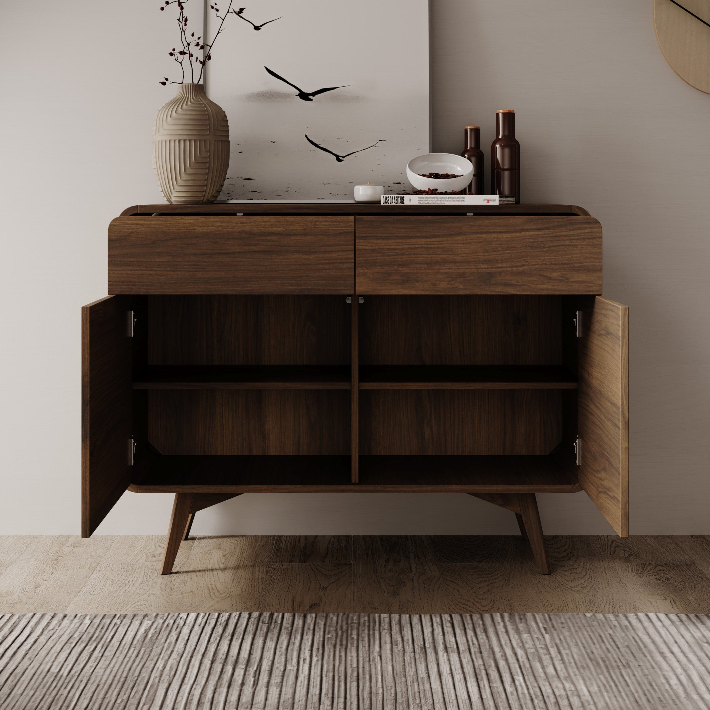 Hoshii - Dressoir - Walnootpatroon - 108x39x84 cm