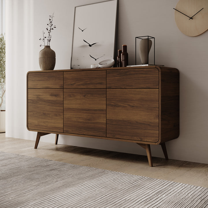 Hoshii - Dressoir - Walnootpatroon - 160x39x84 cm
