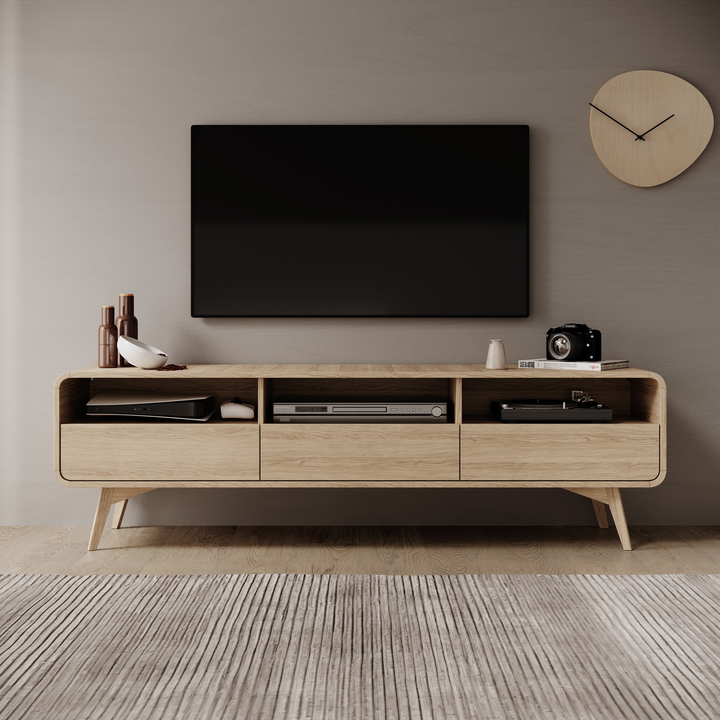 Hoshii - TV-Meubel - Eikenpatroon - 180x39x53 cm