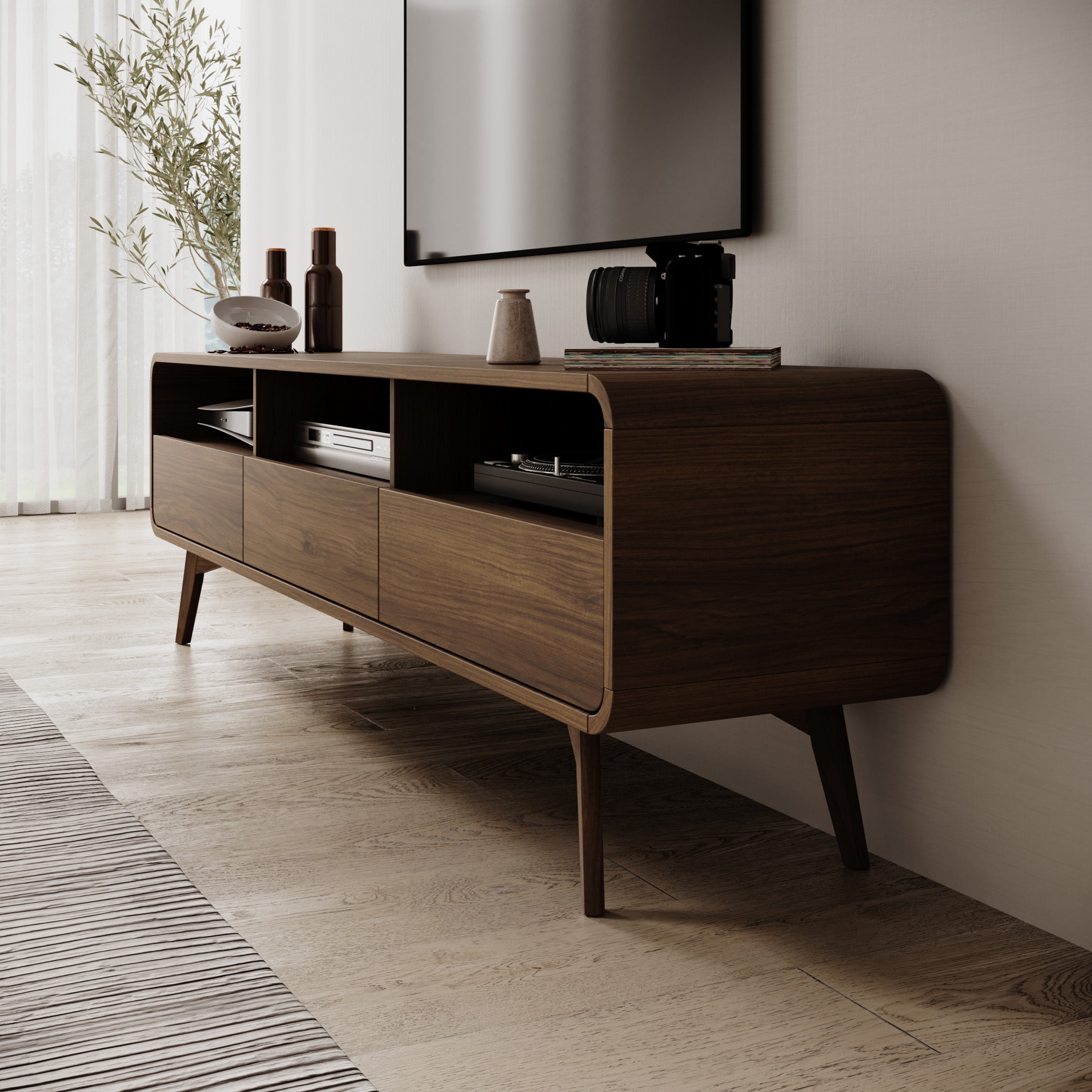 Hoshii - TV-Meubel - Walnootpatroon - 180x39x53 cm