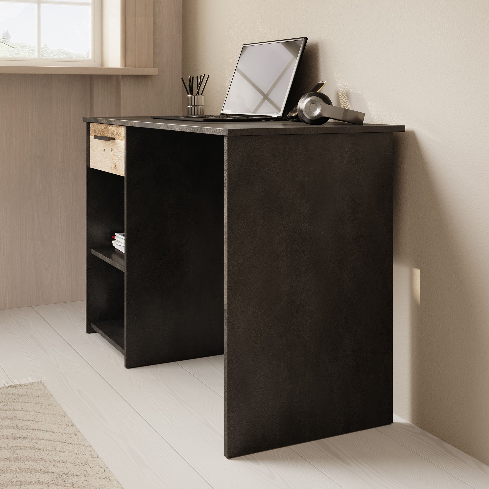 Hyatt - Bureau - Eiken/wit - 156x55 cm