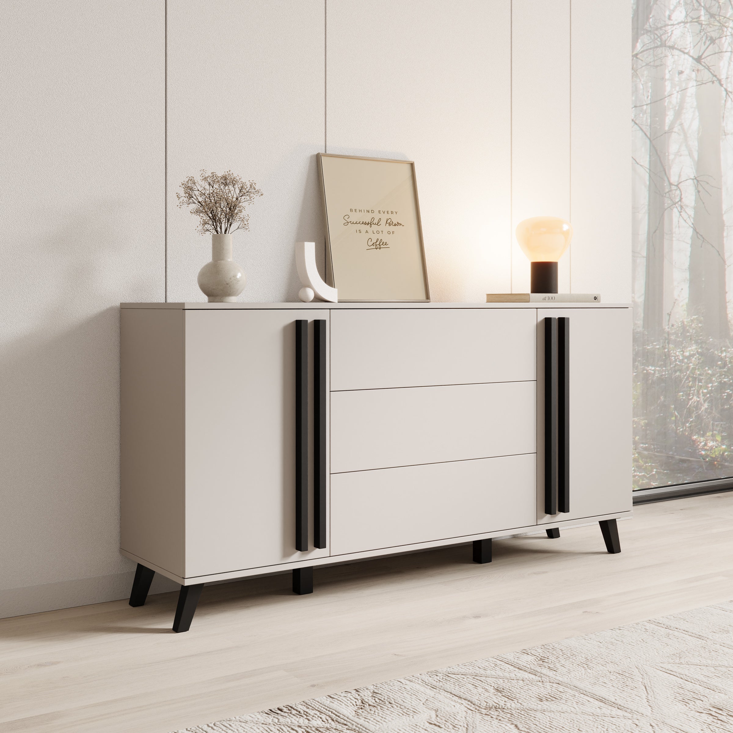 Hydra - Dressoir - Beige - 150x40x88 cm
