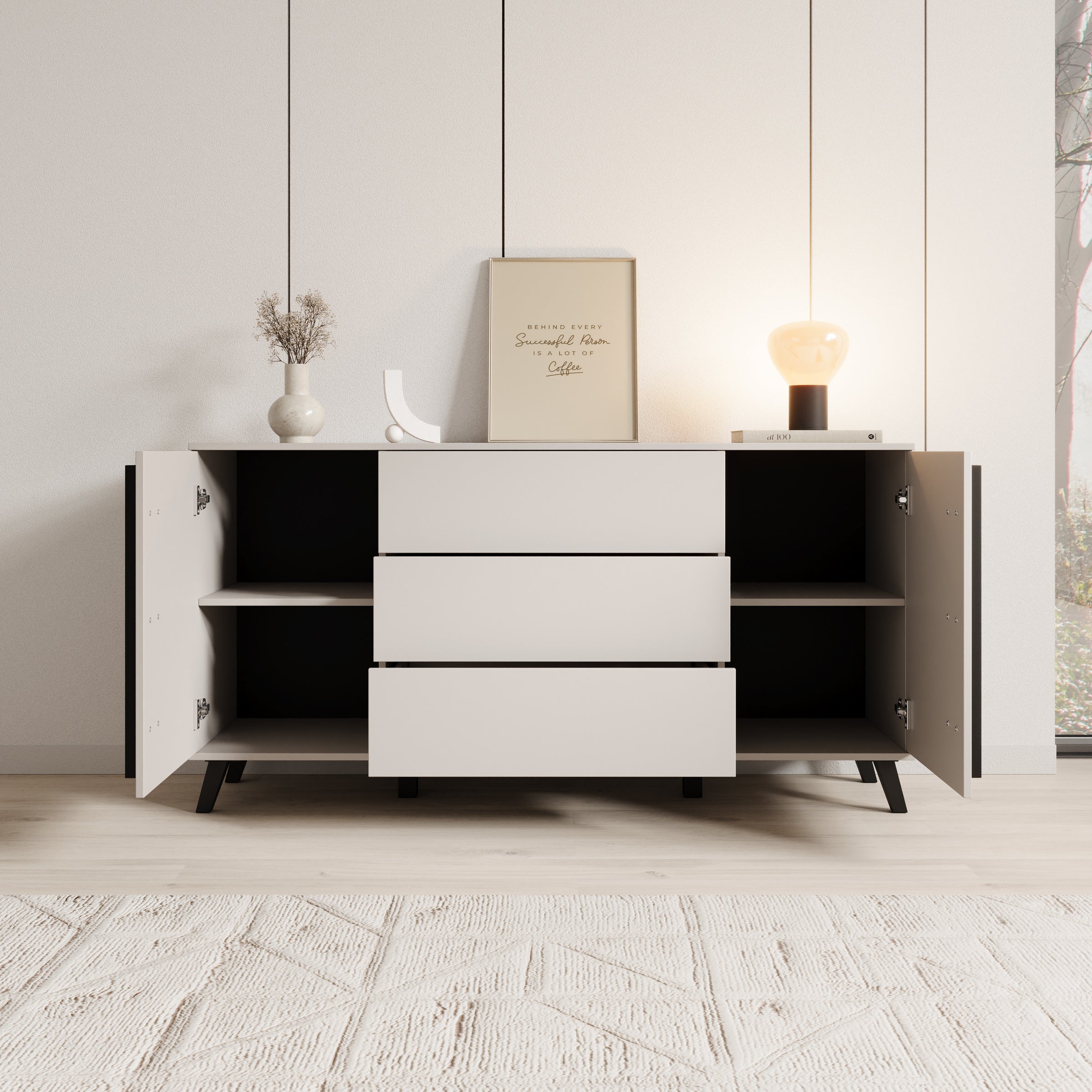 Hydra - Dressoir - Beige - 150x40x88 cm