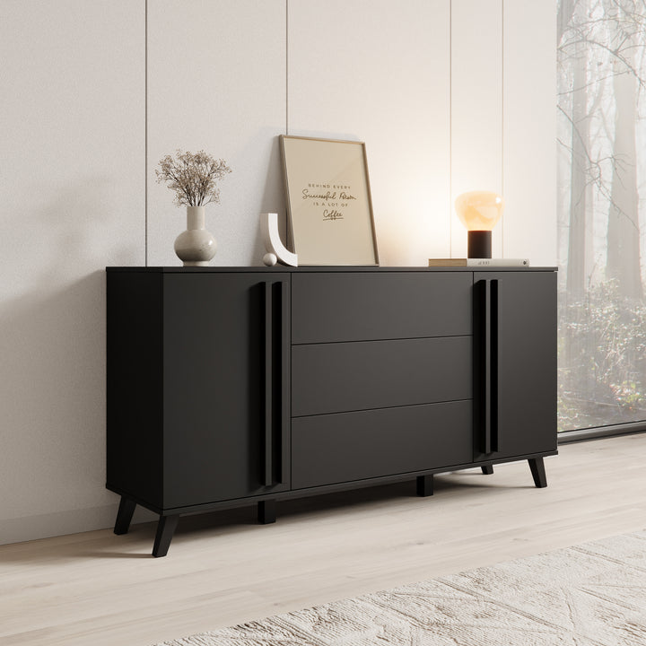 Hydra - Dressoir - Zwart - 150x40x88 cm