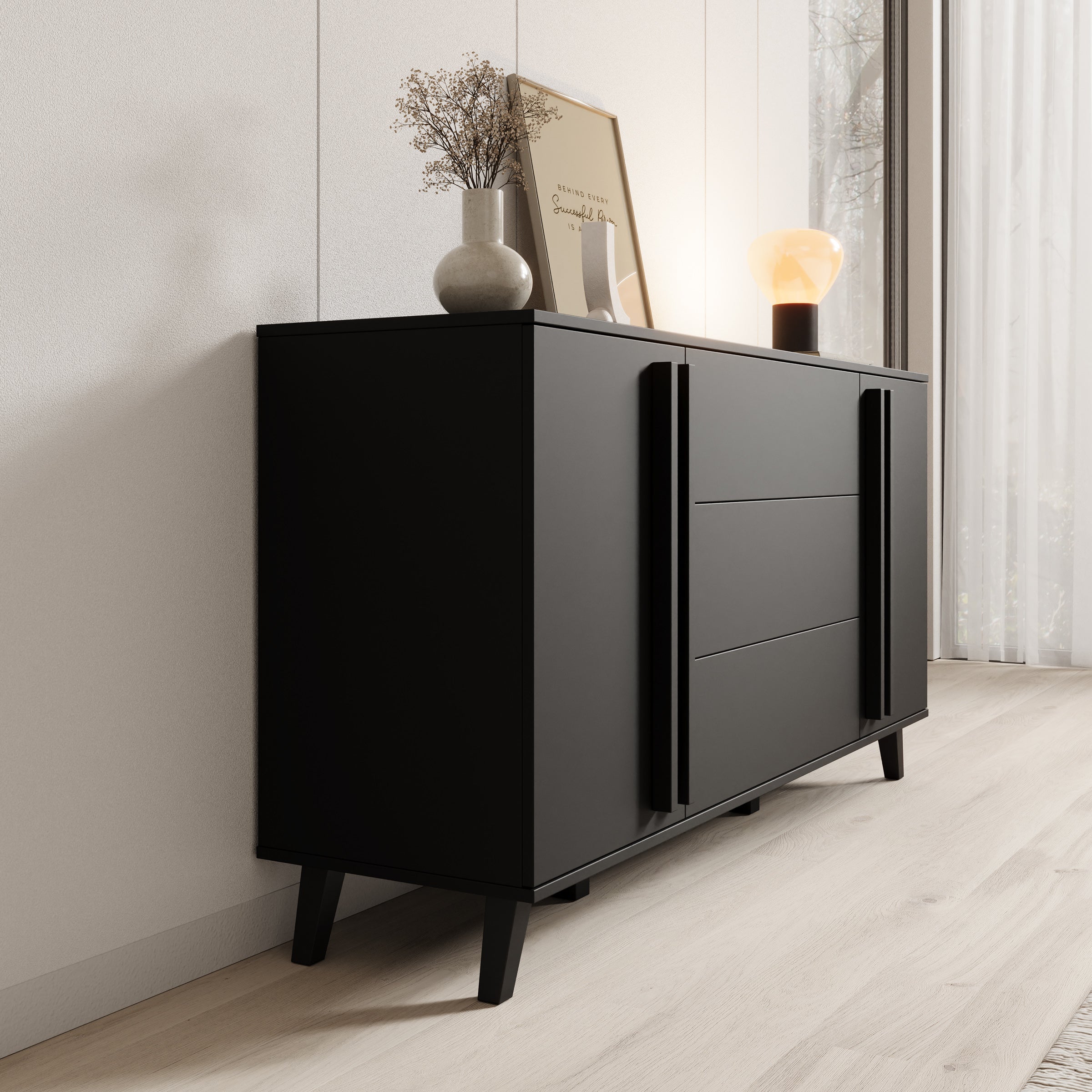 Hydra - Dressoir - Zwart - 150x40x88 cm