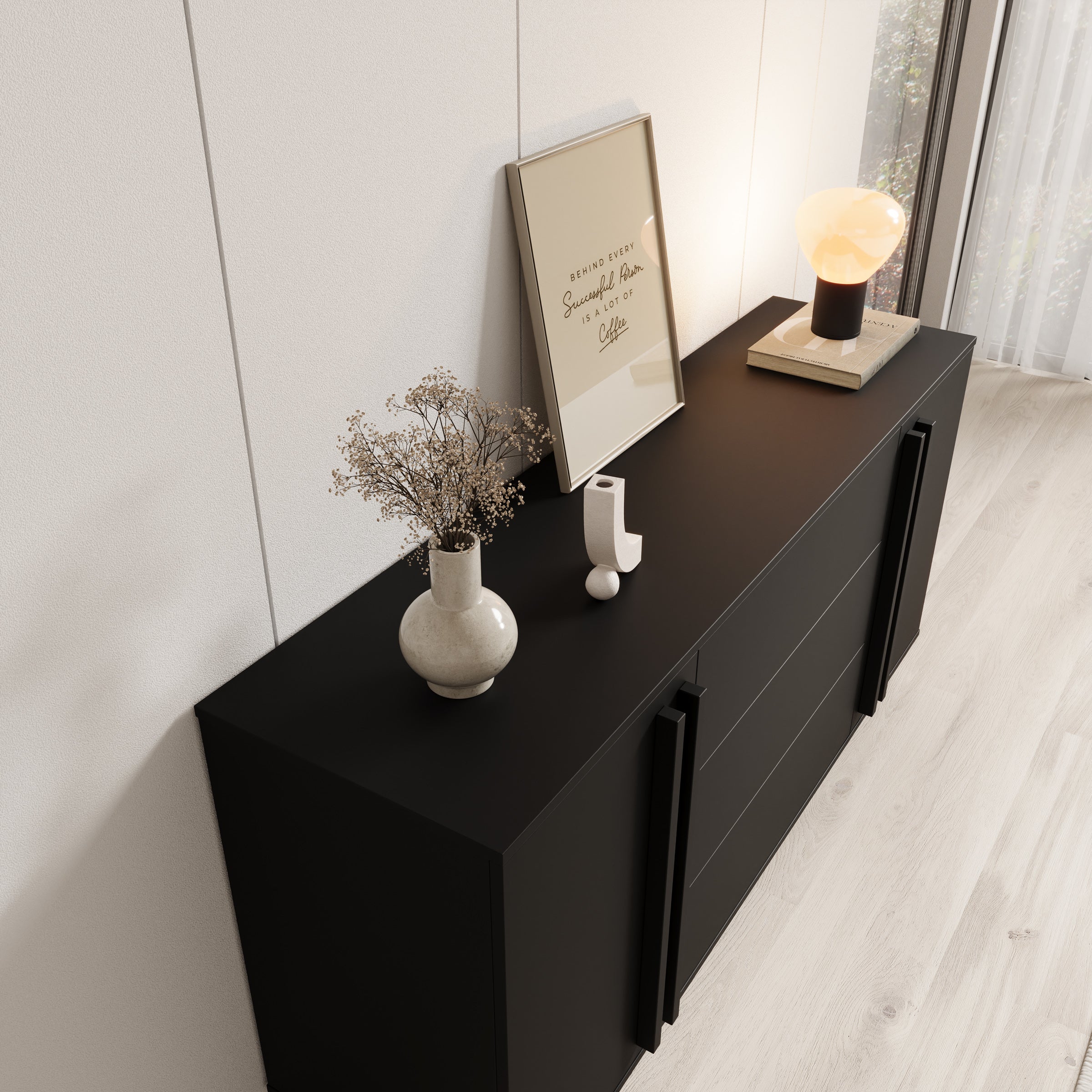Hydra - Dressoir - Zwart - 150x40x88 cm