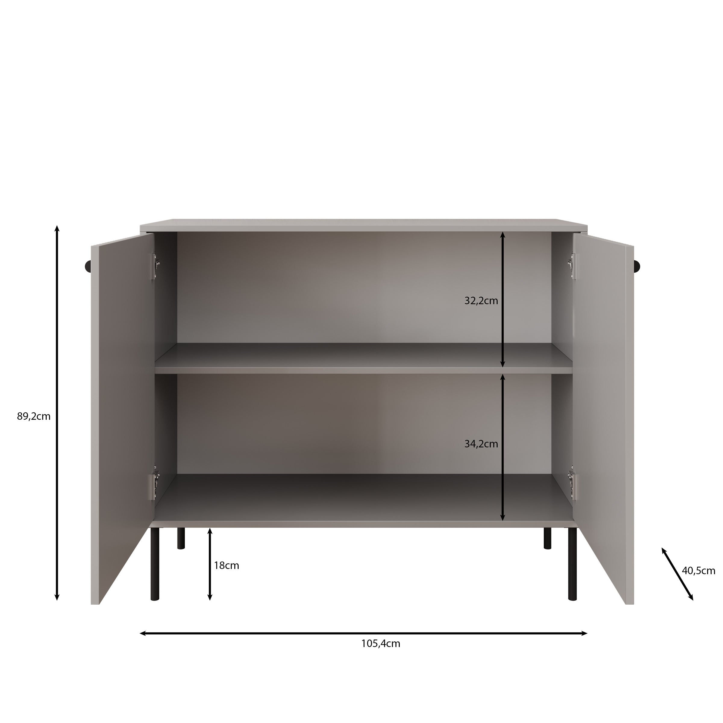 Ilux - Dressoir - Grijs - 105x41x89 cm