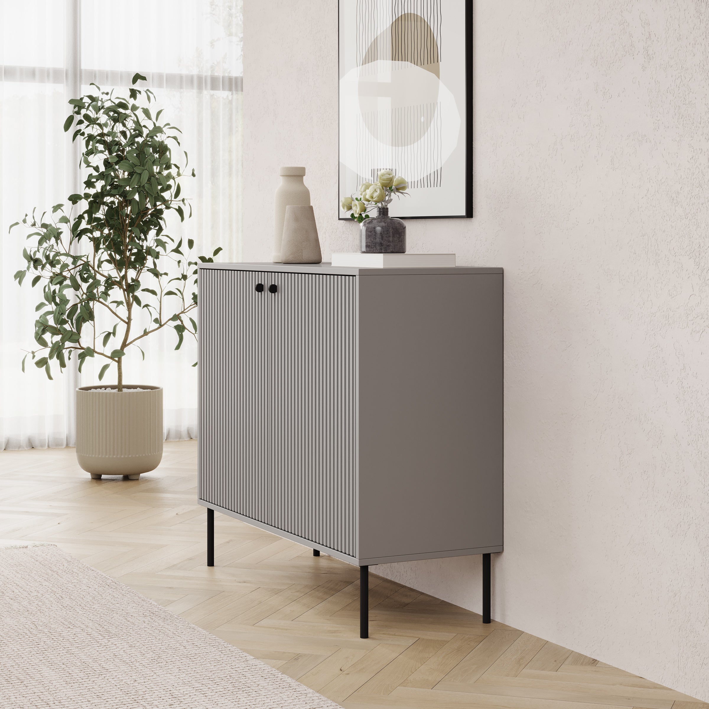 Ilux - Dressoir - Grijs - 105x41x89 cm