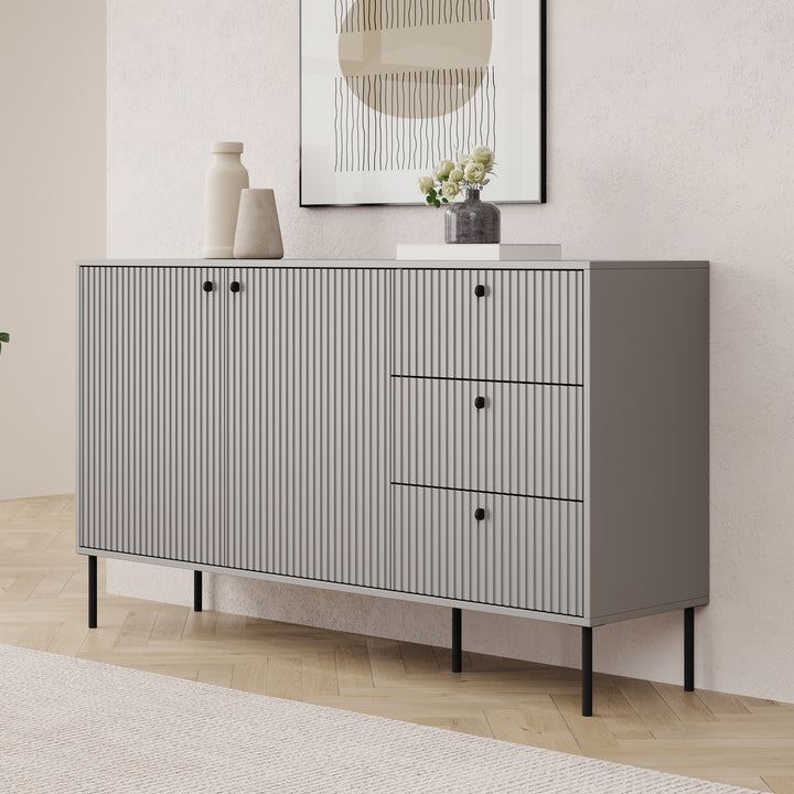 Ilux - Dressoir - Grijs - 156x41x89 cm