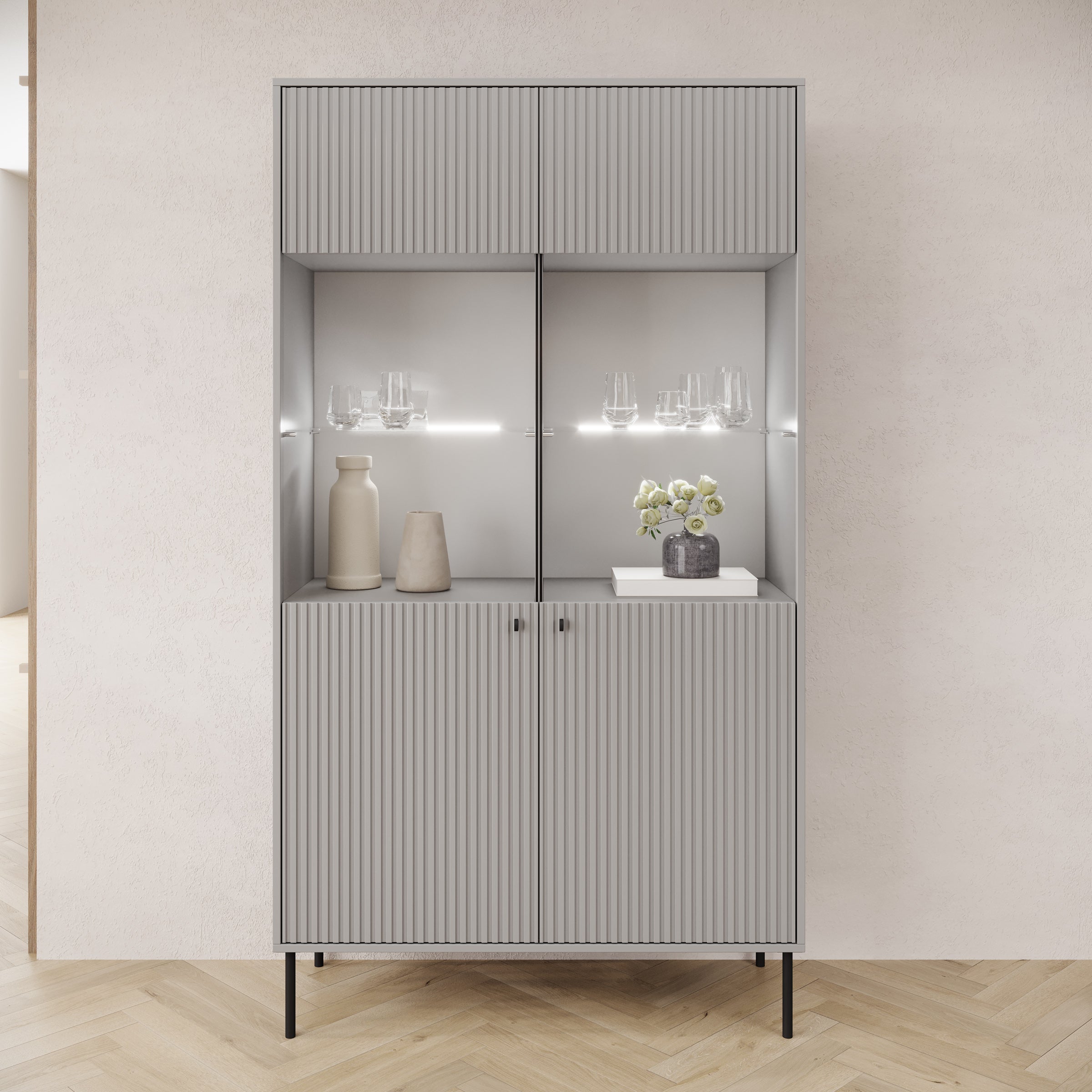 Ilux - Vitrinekast - Grijs