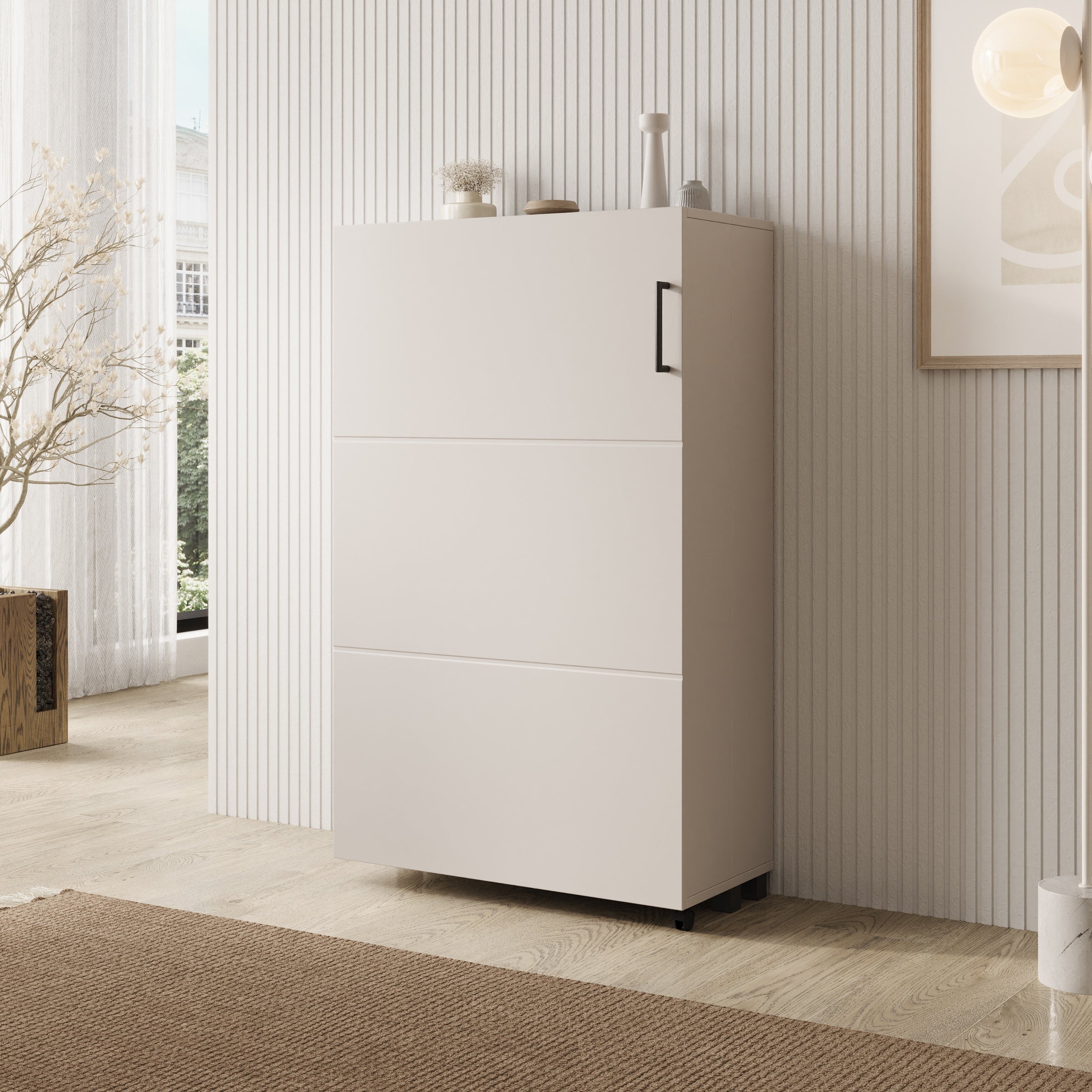 Inverly - Schoenenkast - Beige - 68x33x113 cm