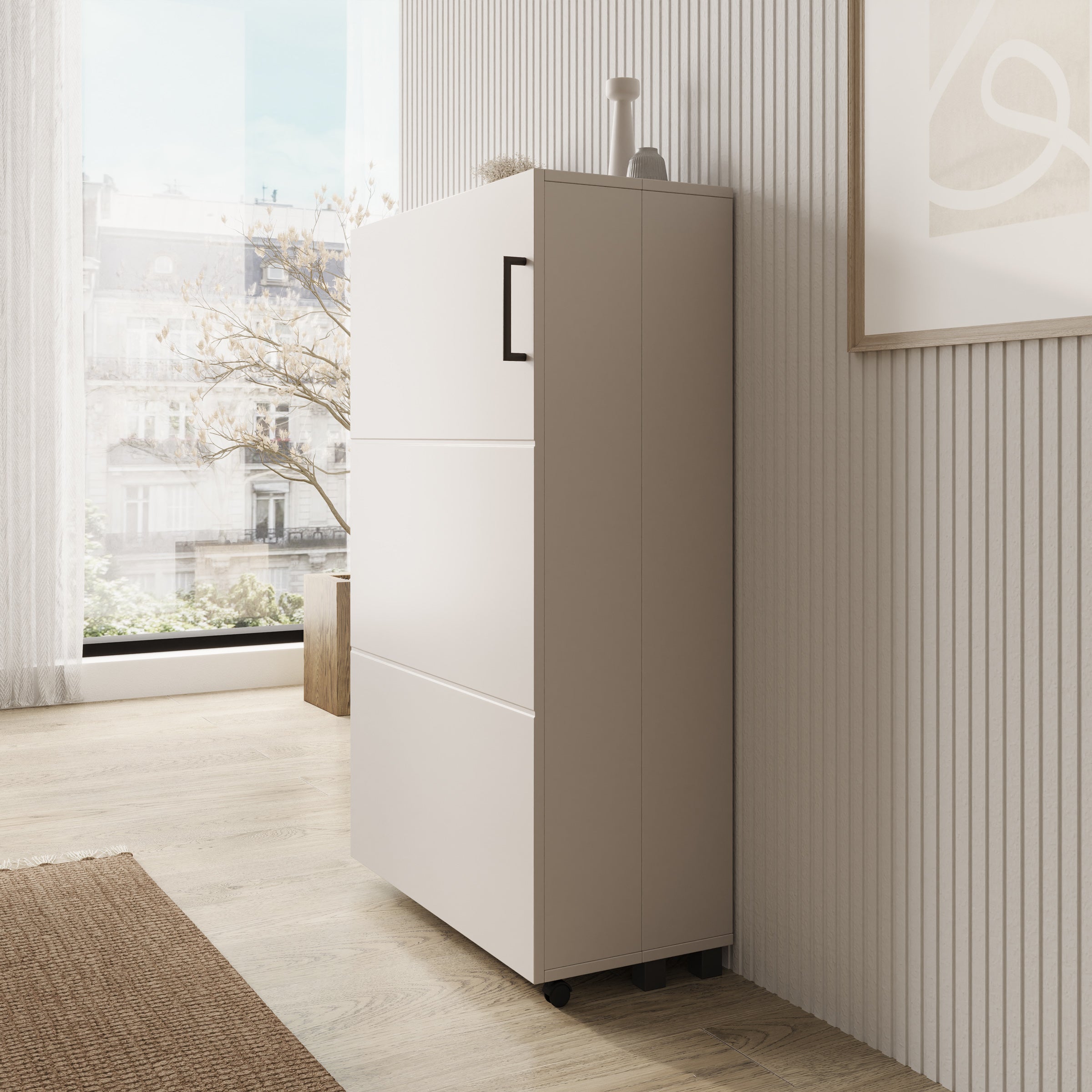 Inverly - Schoenenkast - Beige - 68x33x113 cm