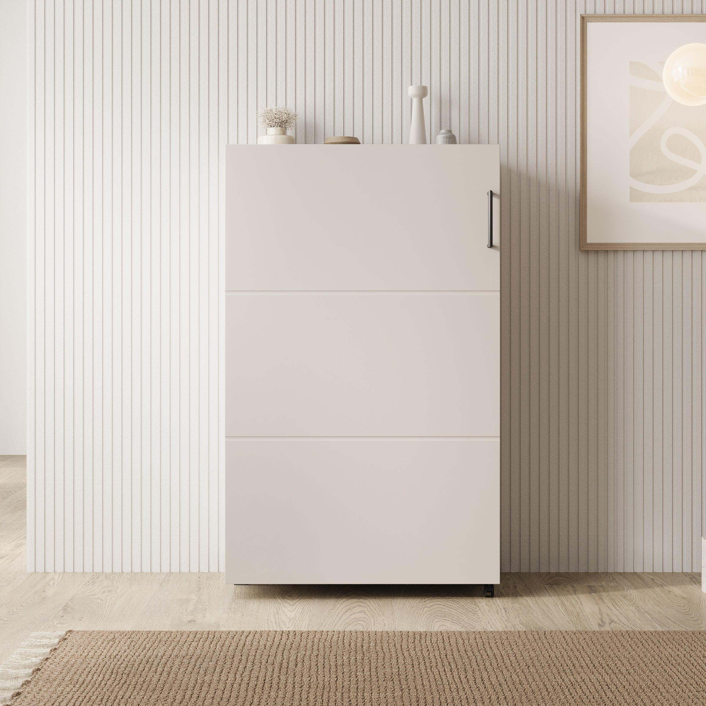 Inverly - Schoenenkast - Beige - 68x33x113 cm